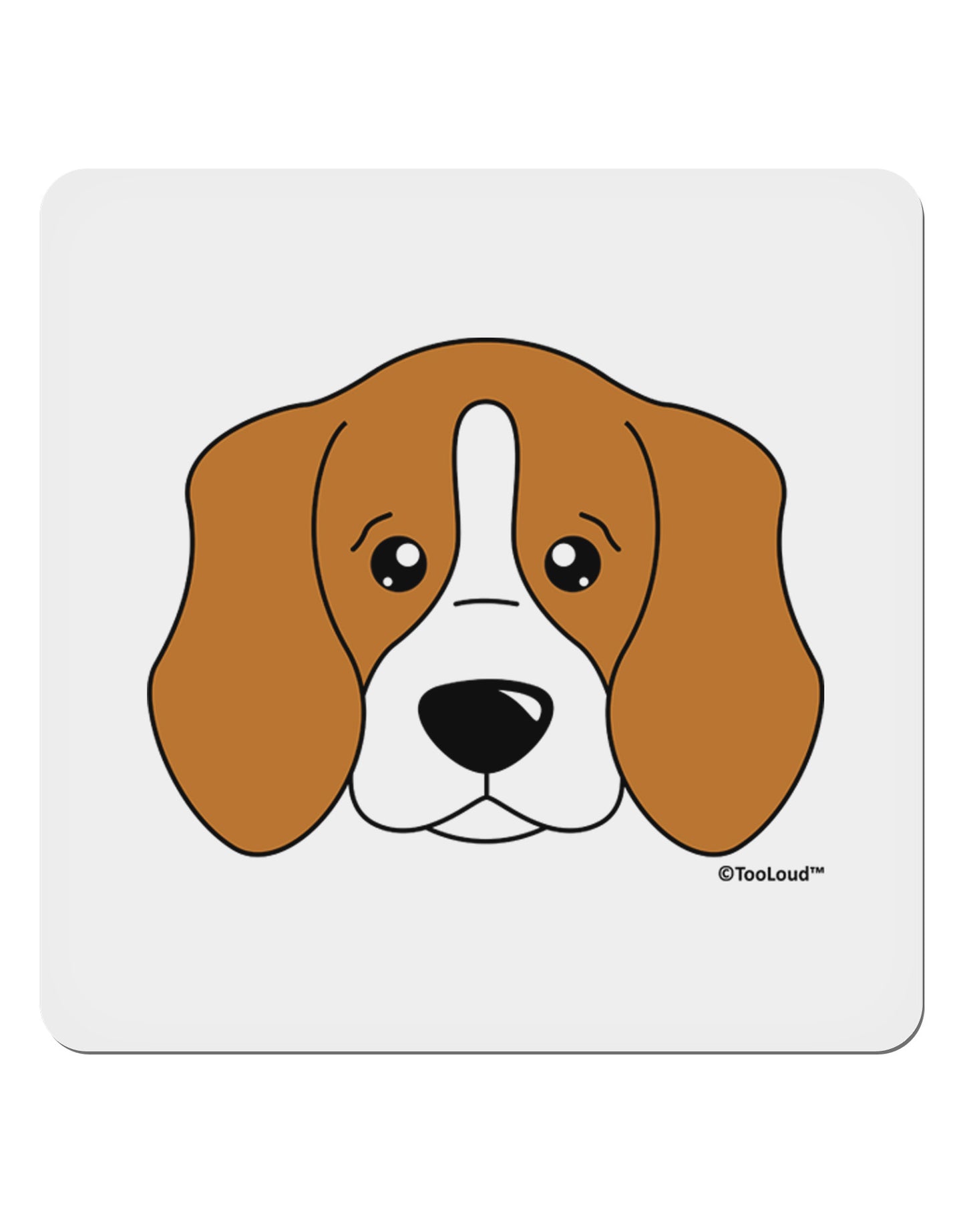 Cute Beagle Dog 4x4" Square Sticker 4 Pieces-Stickers-TooLoud-White-Davson Sales