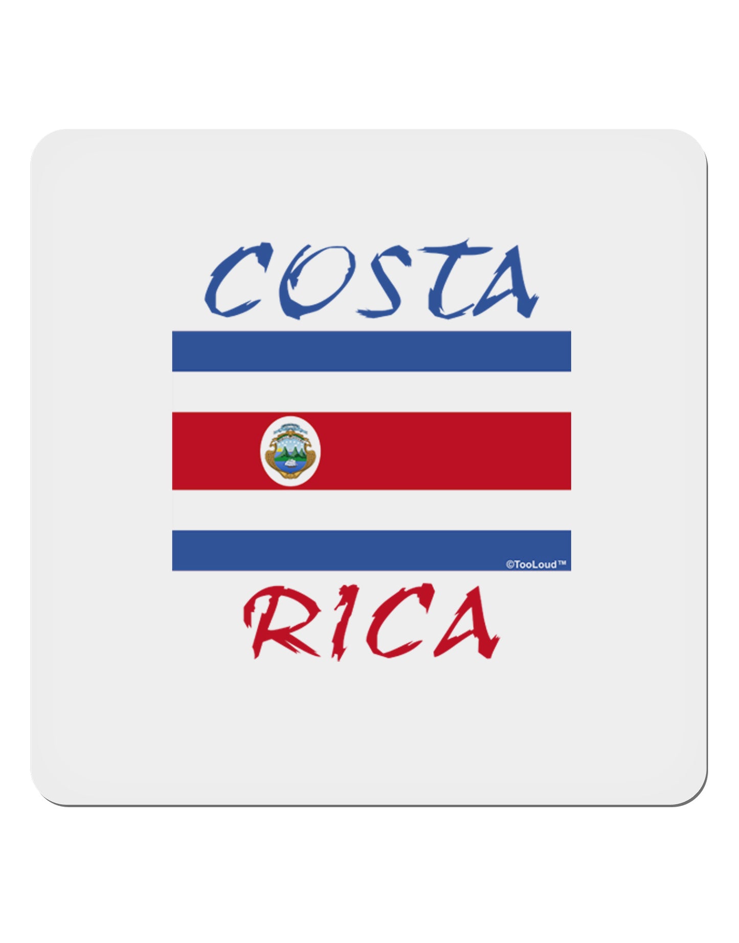 Costa Rica Flag 4x4" Square Sticker-Stickers-TooLoud-1-Davson Sales
