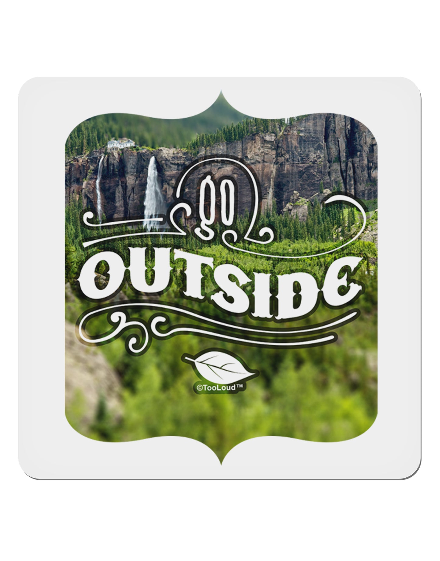 Go Outside - Beautiful Cliffs 4x4" Square Sticker-Stickers-TooLoud-1-Davson Sales