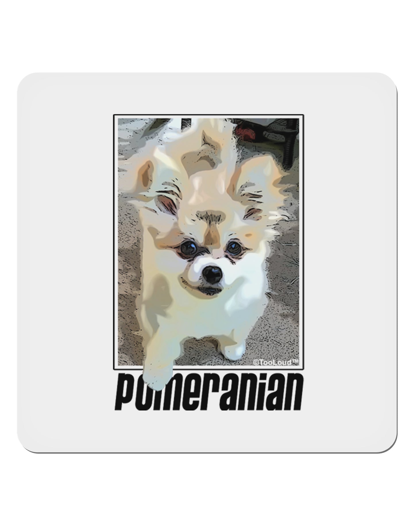 Pomeranian Step Out 4x4" Square Sticker-Stickers-TooLoud-1-Davson Sales