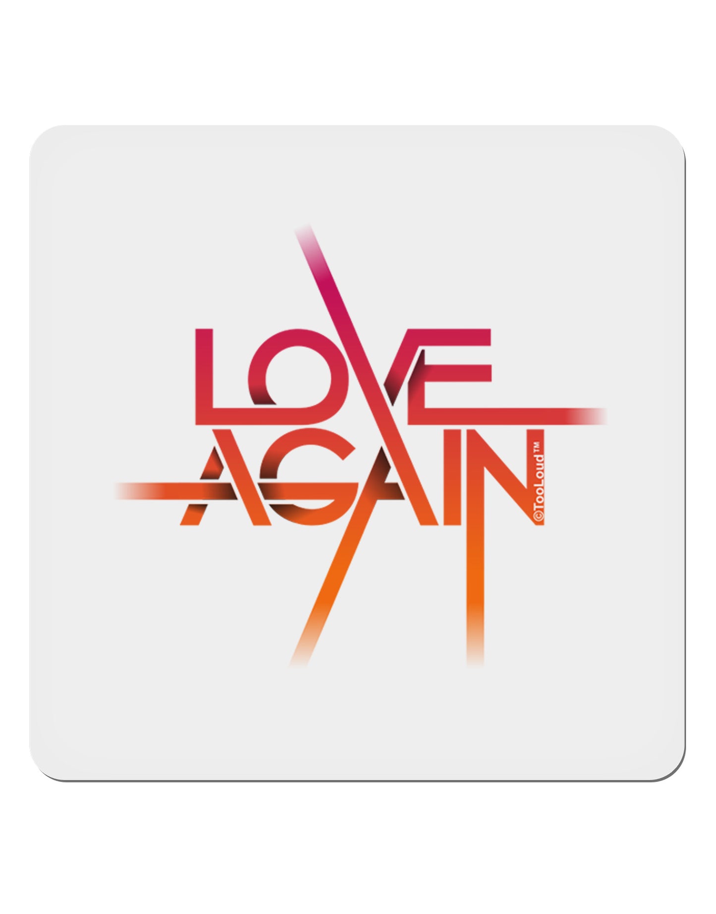 Love Again Typography 4x4" Square Sticker-Stickers-TooLoud-1-Davson Sales