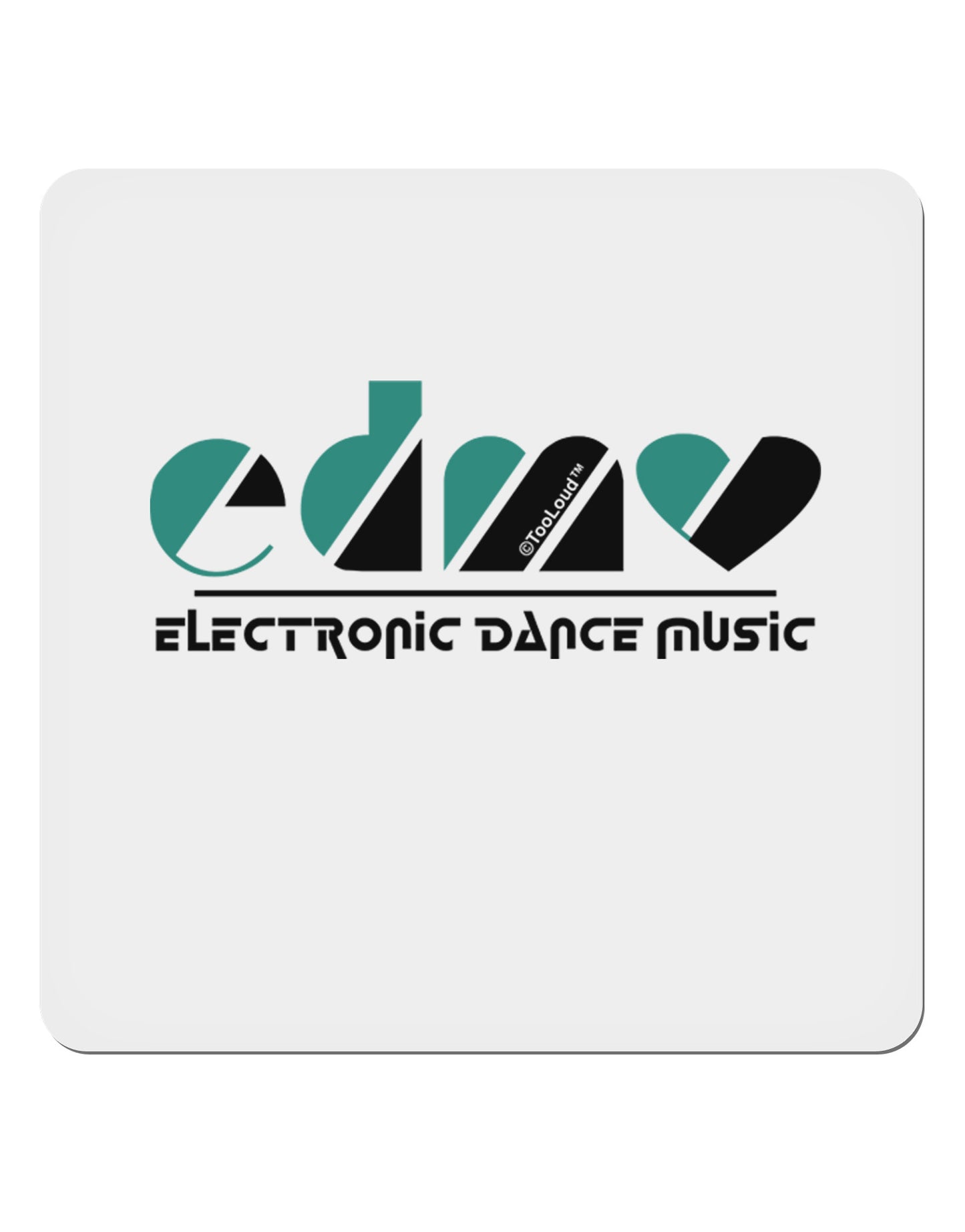 EDM Heart Black 4x4" Square Sticker 4 Pieces-Stickers-TooLoud-White-Davson Sales