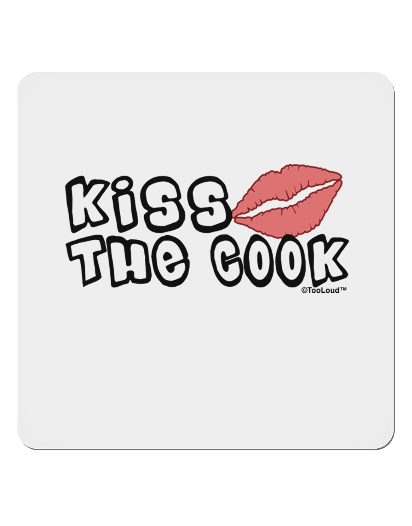 Kiss the Cook With Lips 4x4" Square Sticker 4 Pieces-Stickers-TooLoud-White-Davson Sales