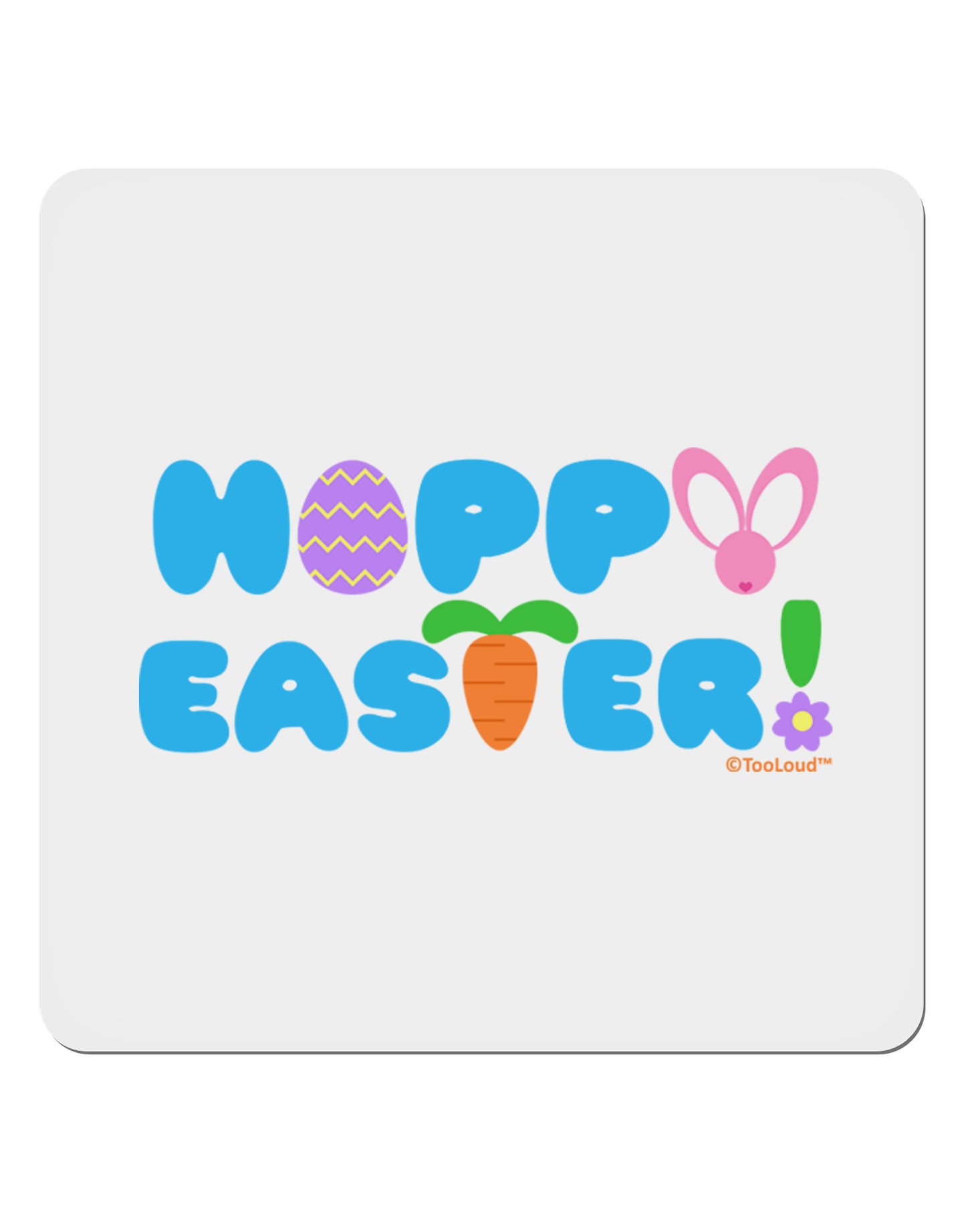 Cute Decorative Hoppy Easter Design 4x4" Square Sticker 4 Pieces-Stickers-TooLoud-White-Davson Sales
