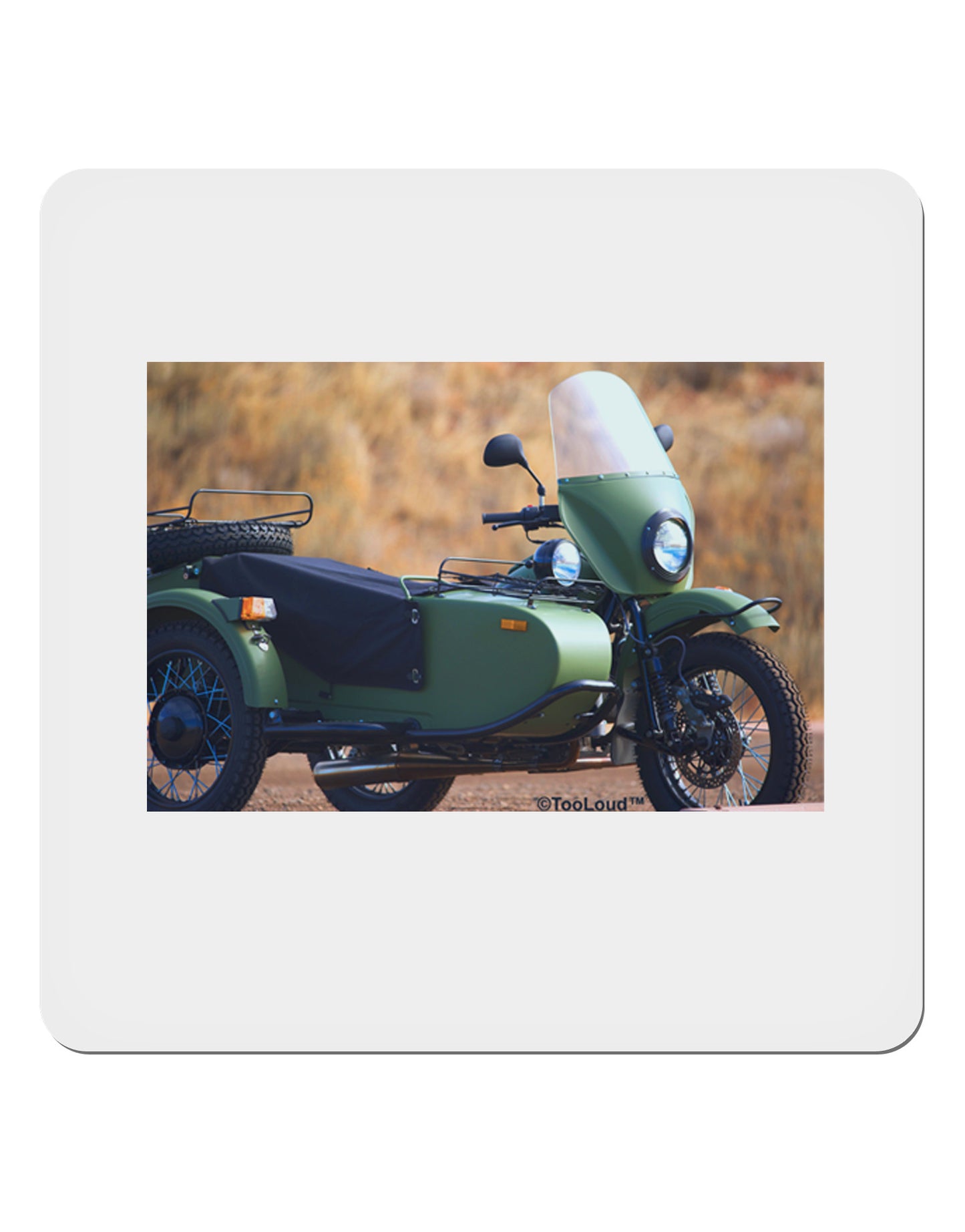 Sidecar Motorcycle Photo 4x4" Square Sticker-Stickers-TooLoud-1-Davson Sales