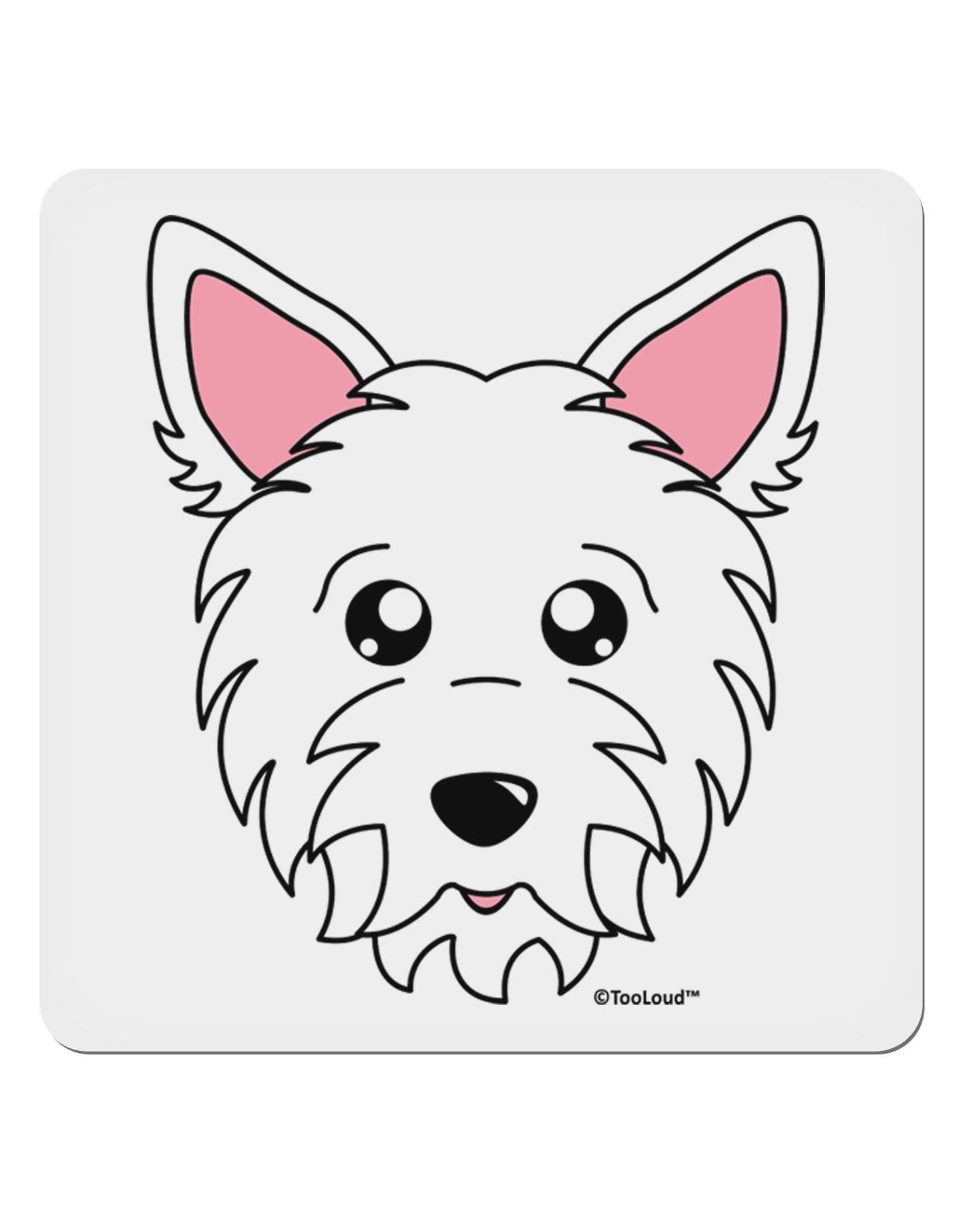 Cute West Highland White Terrier Westie Dog 4x4" Square Sticker 4 Pieces-Stickers-TooLoud-White-Davson Sales