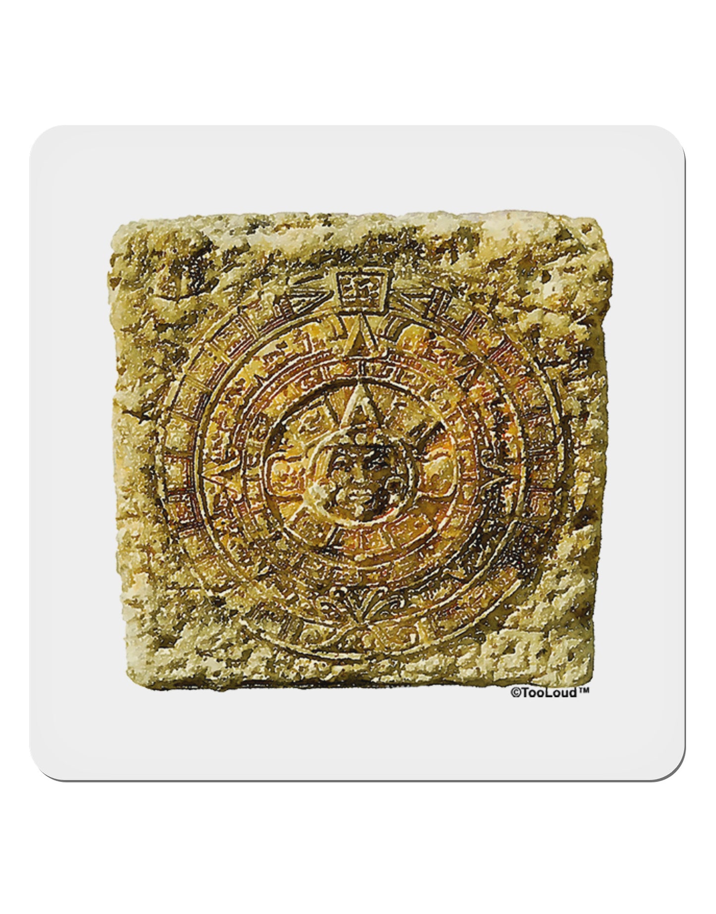 Stone Carving Sepia 4x4" Square Sticker 4 Pieces-Stickers-TooLoud-White-Davson Sales
