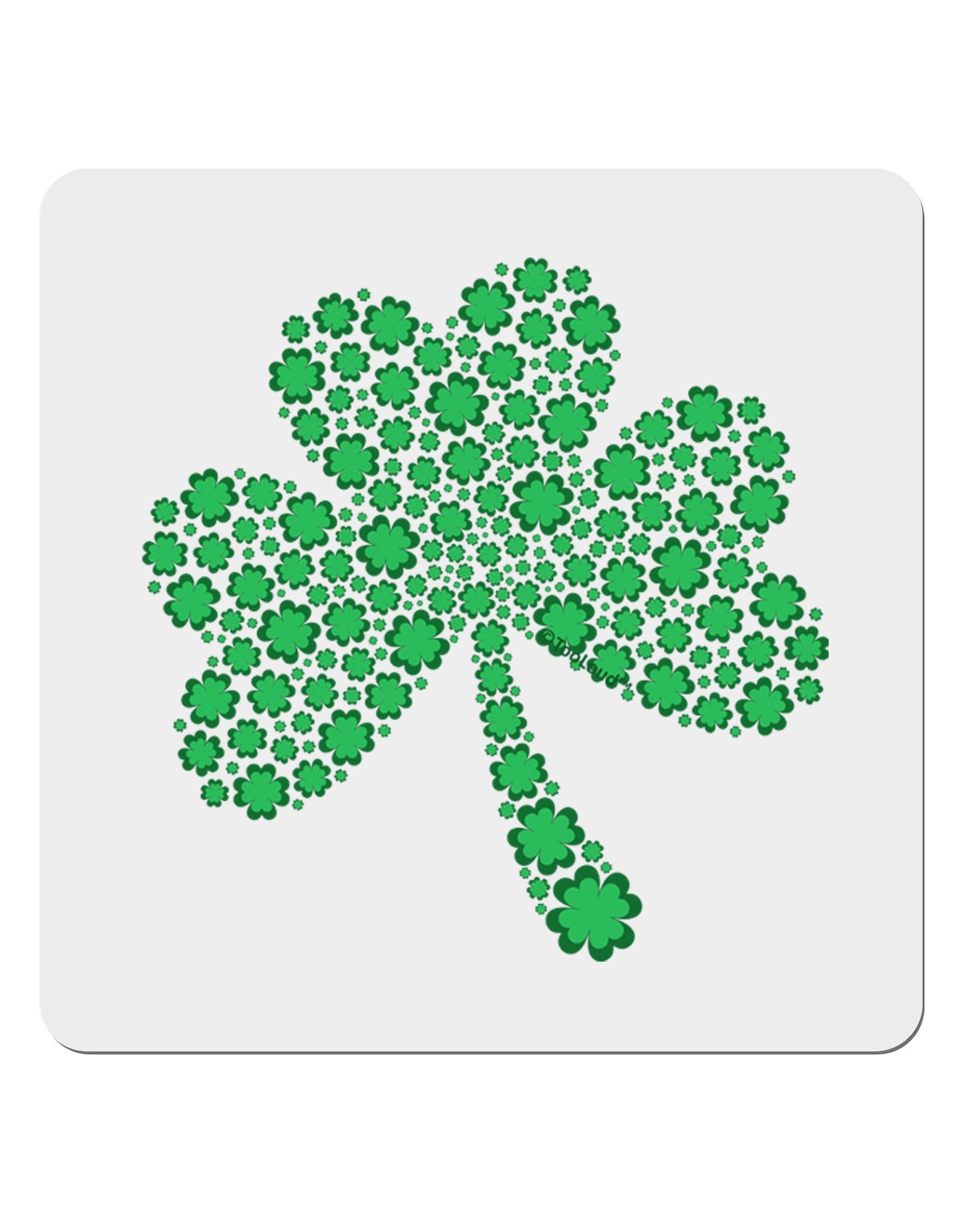 St. Patrick's Day Shamrock Design - Shamrocks 4x4" Square Sticker 4 Pieces-Stickers-TooLoud-White-Davson Sales