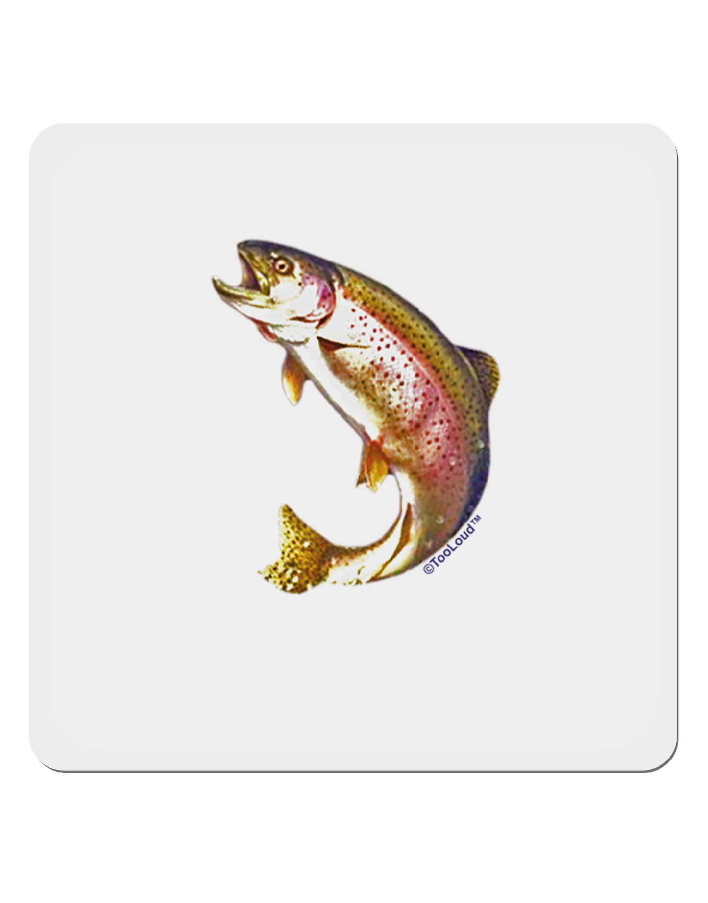 Rainbow Trout 4x4" Square Sticker-Stickers-TooLoud-1-Davson Sales