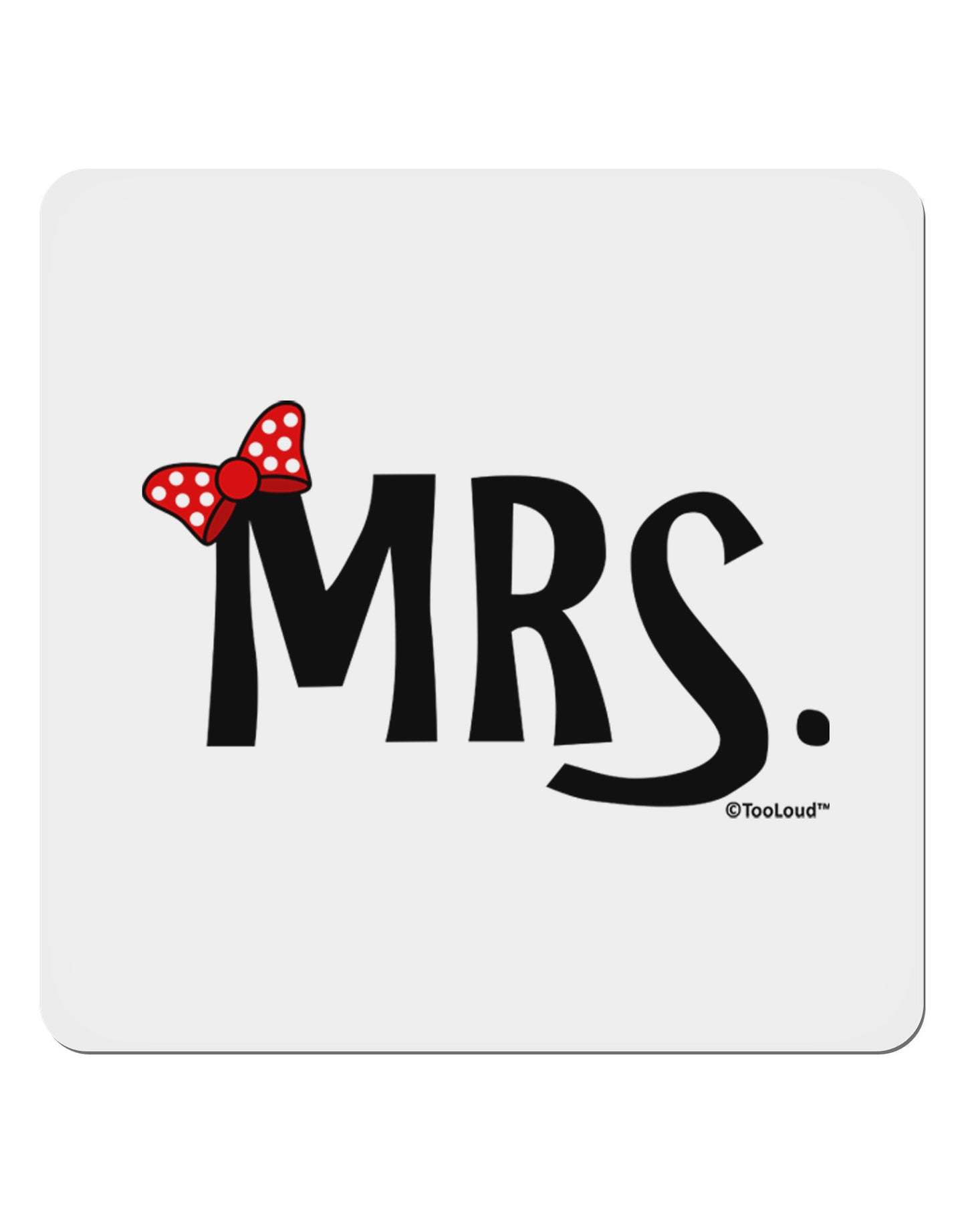 Matching Mr and Mrs Design - Mrs Bow 4x4" Square Sticker 4 Pieces-Stickers-TooLoud-White-Davson Sales