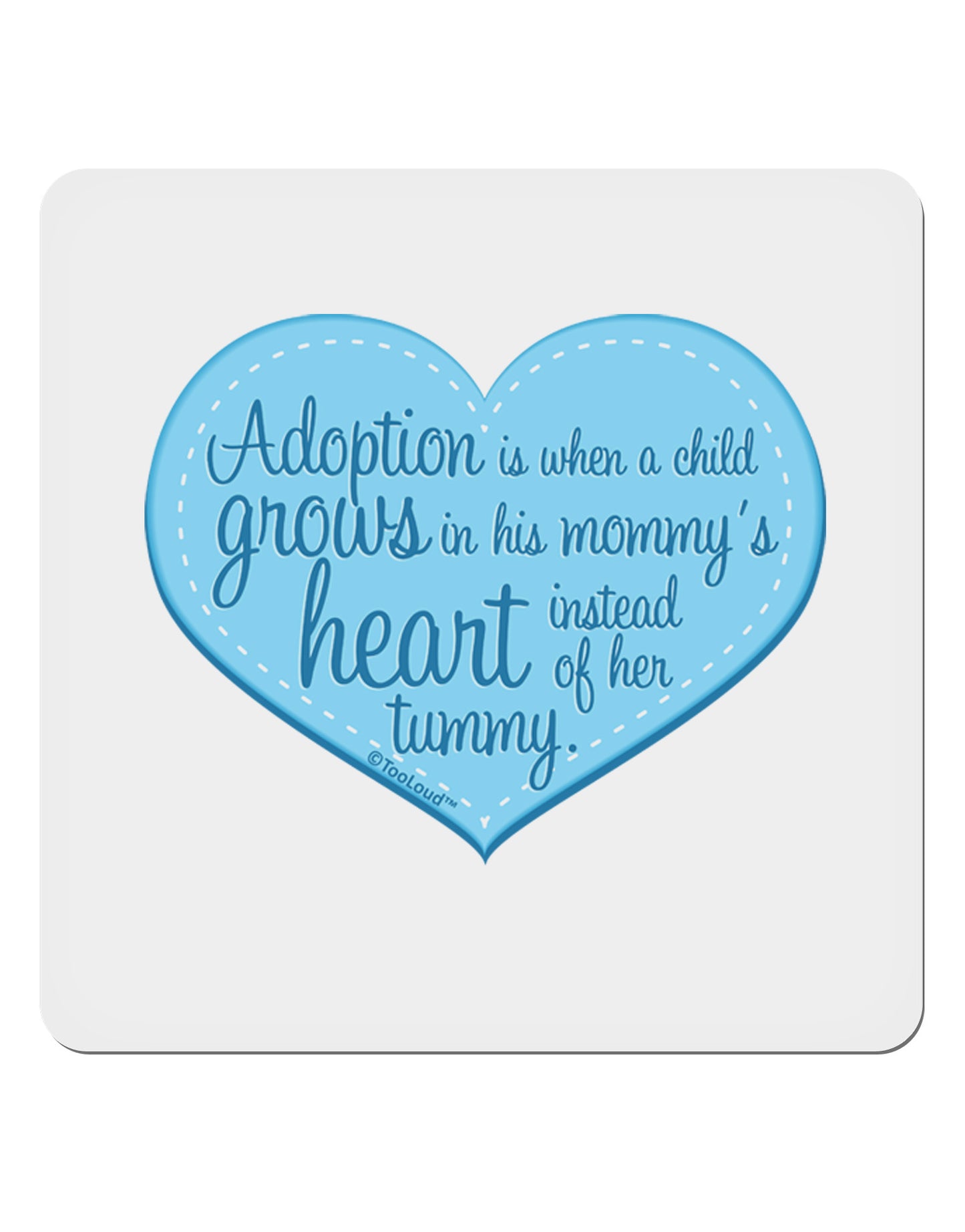 Adoption is When - Mom and Son Quote 4x4" Square Sticker 4 Pieces-Stickers-TooLoud-White-Davson Sales