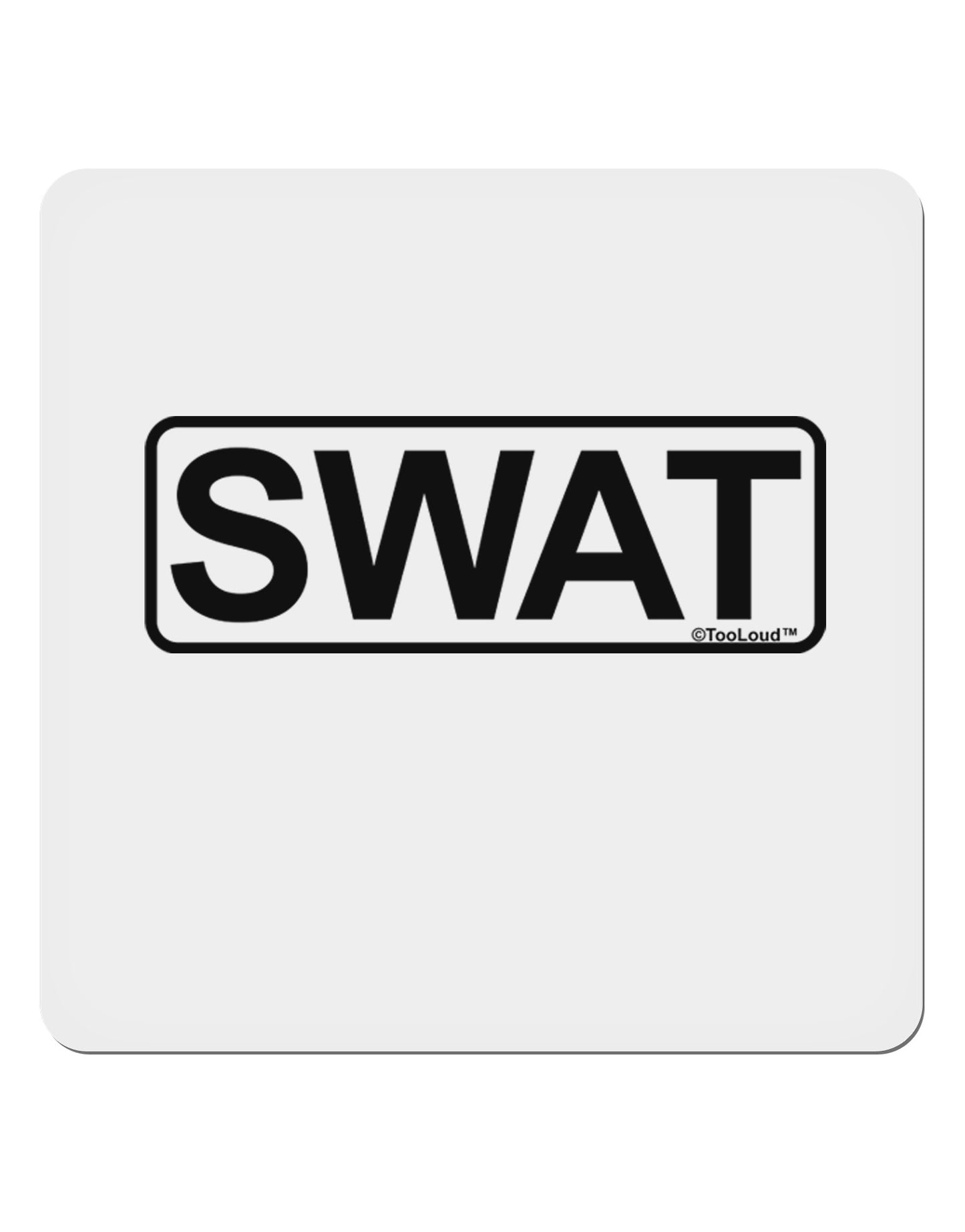 SWAT Team Logo - Text 4x4" Square Sticker 4 Pieces-Stickers-TooLoud-White-Davson Sales