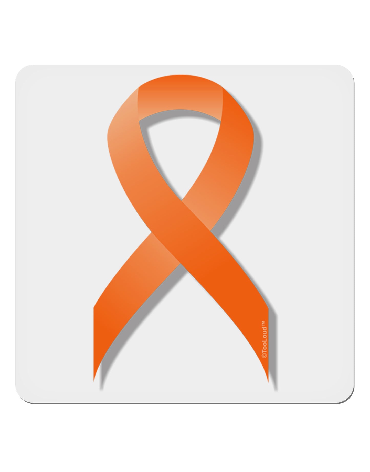 Leukemia Awareness Ribbon - Orange 4x4" Square Sticker 4 Pieces-Stickers-TooLoud-White-Davson Sales