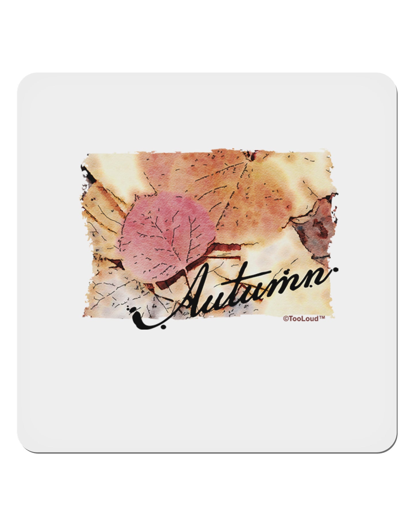 Colorado - Autumn WaterColor Text 4x4" Square Sticker-Stickers-TooLoud-1-Davson Sales