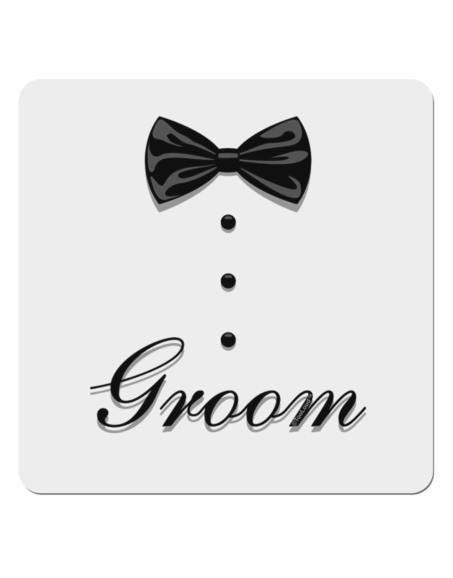 Tuxedo - Groom 4x4" Square Sticker-Stickers-TooLoud-1-Davson Sales