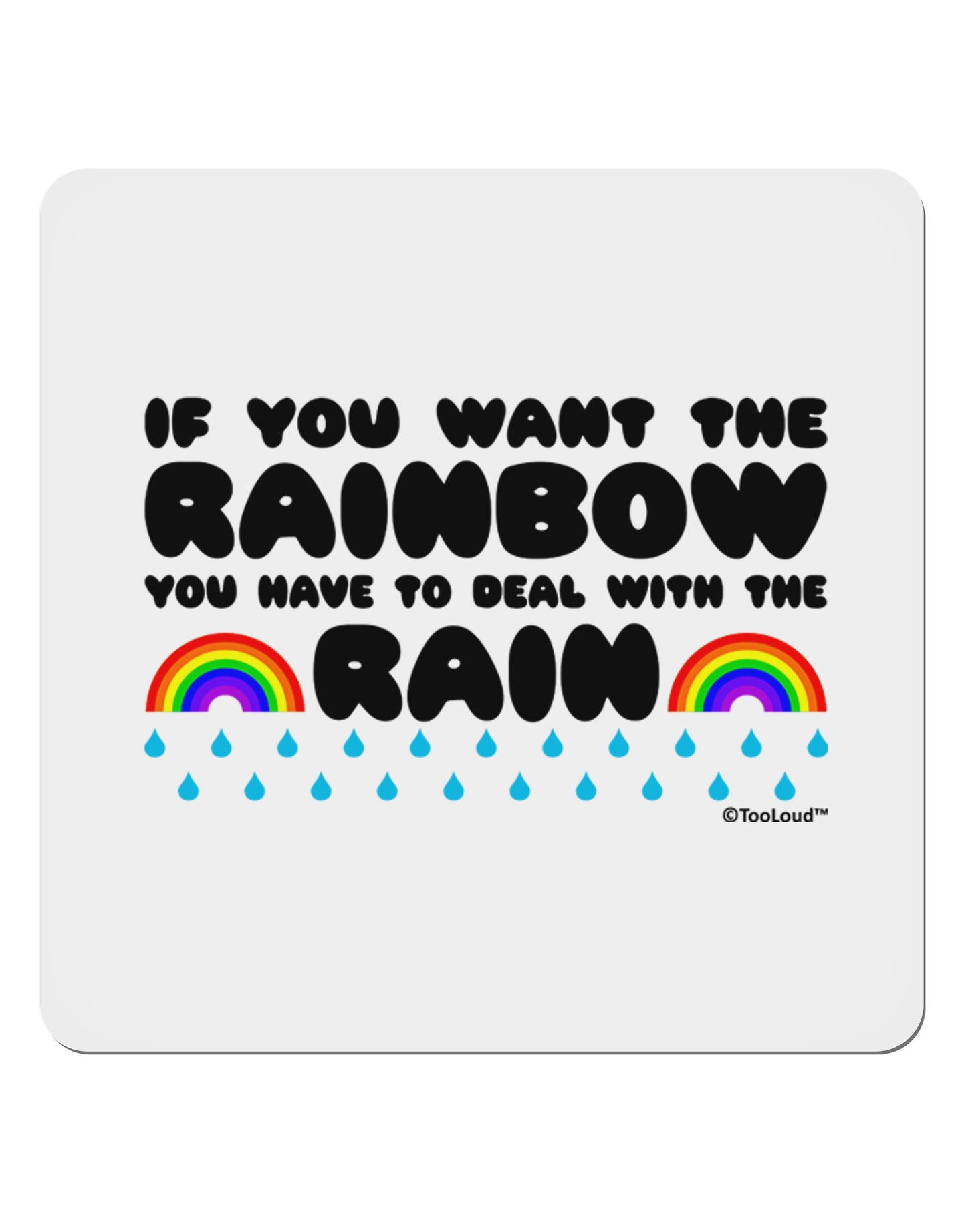 If You Want The Rainbow Quote 4x4" Square Sticker 4 Pieces-Stickers-TooLoud-White-Davson Sales