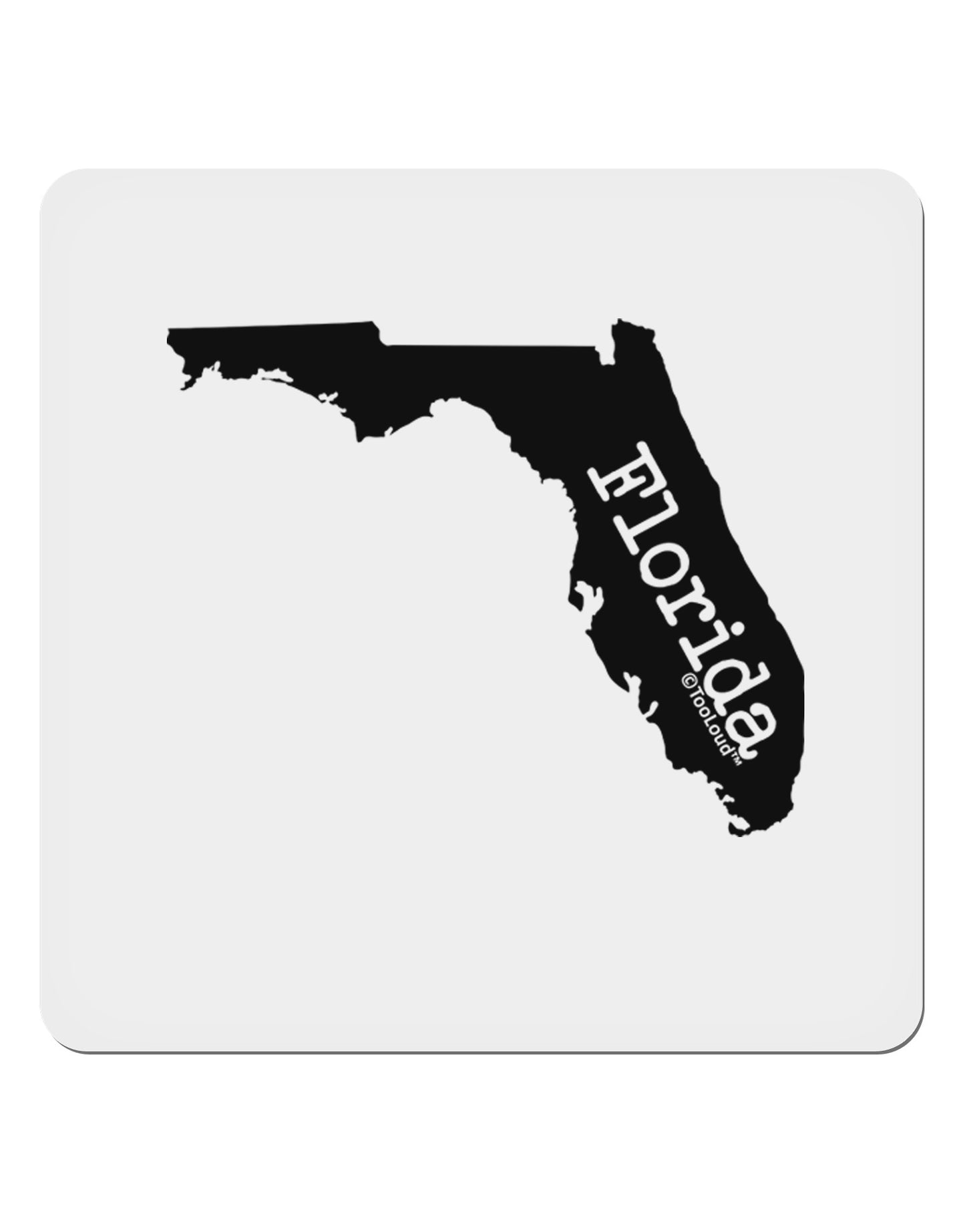 Florida - United States Shape 4x4" Square Sticker 4 Pieces-Stickers-TooLoud-White-Davson Sales