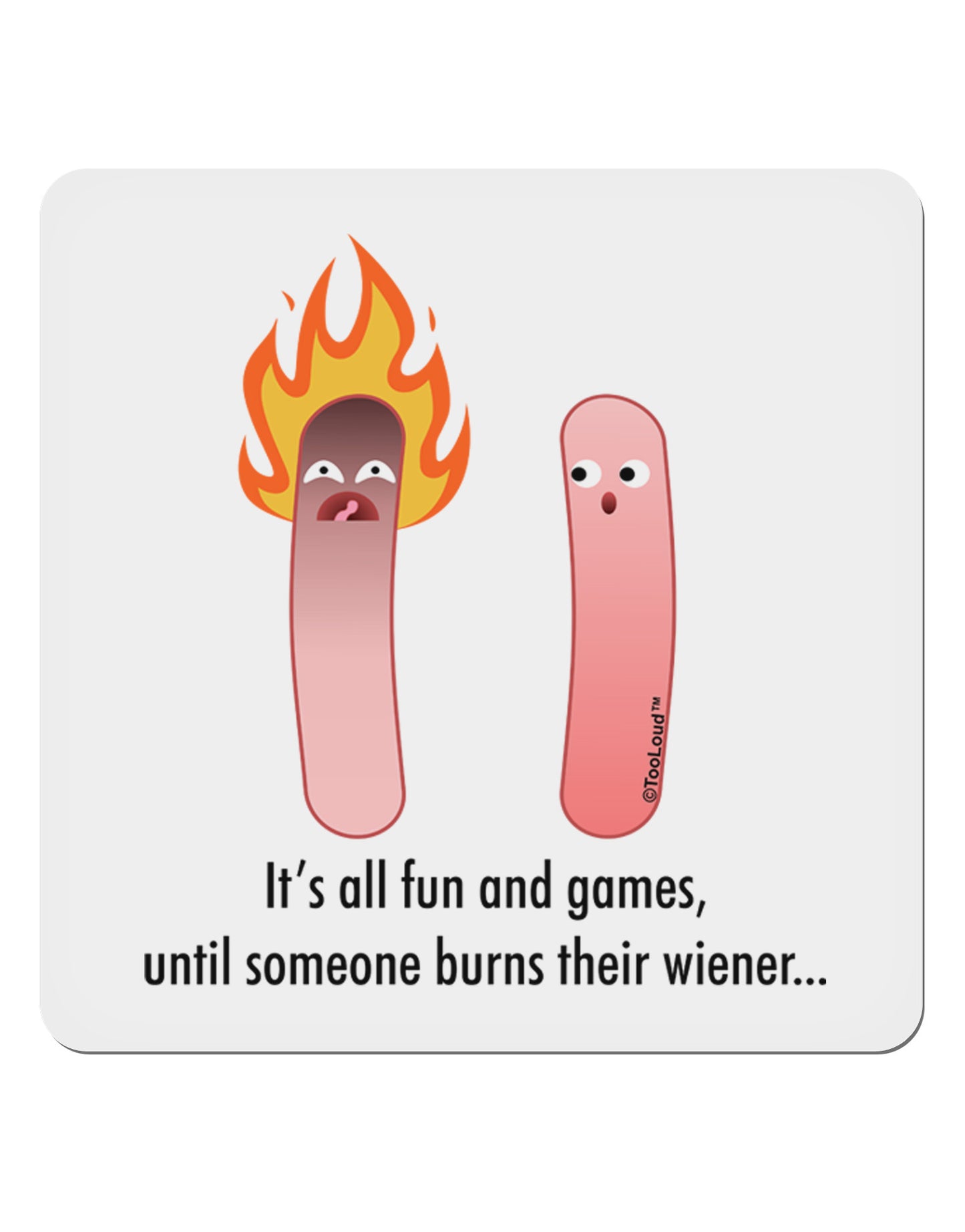 It's All Fun and Games - Wiener 4x4" Square Sticker 4 Pieces-Stickers-TooLoud-White-Davson Sales