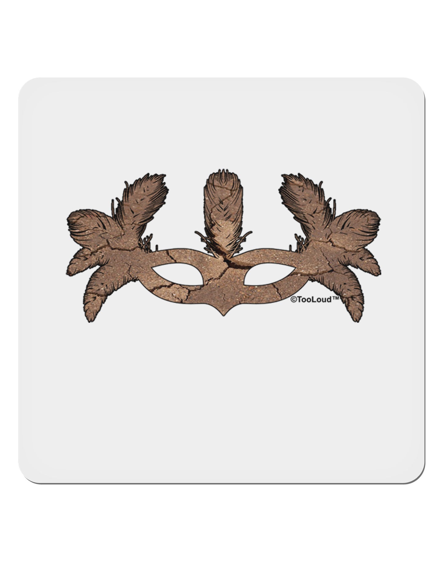 Earth Masquerade Mask 4x4" Square Sticker 4 Pieces-Stickers-TooLoud-White-Davson Sales