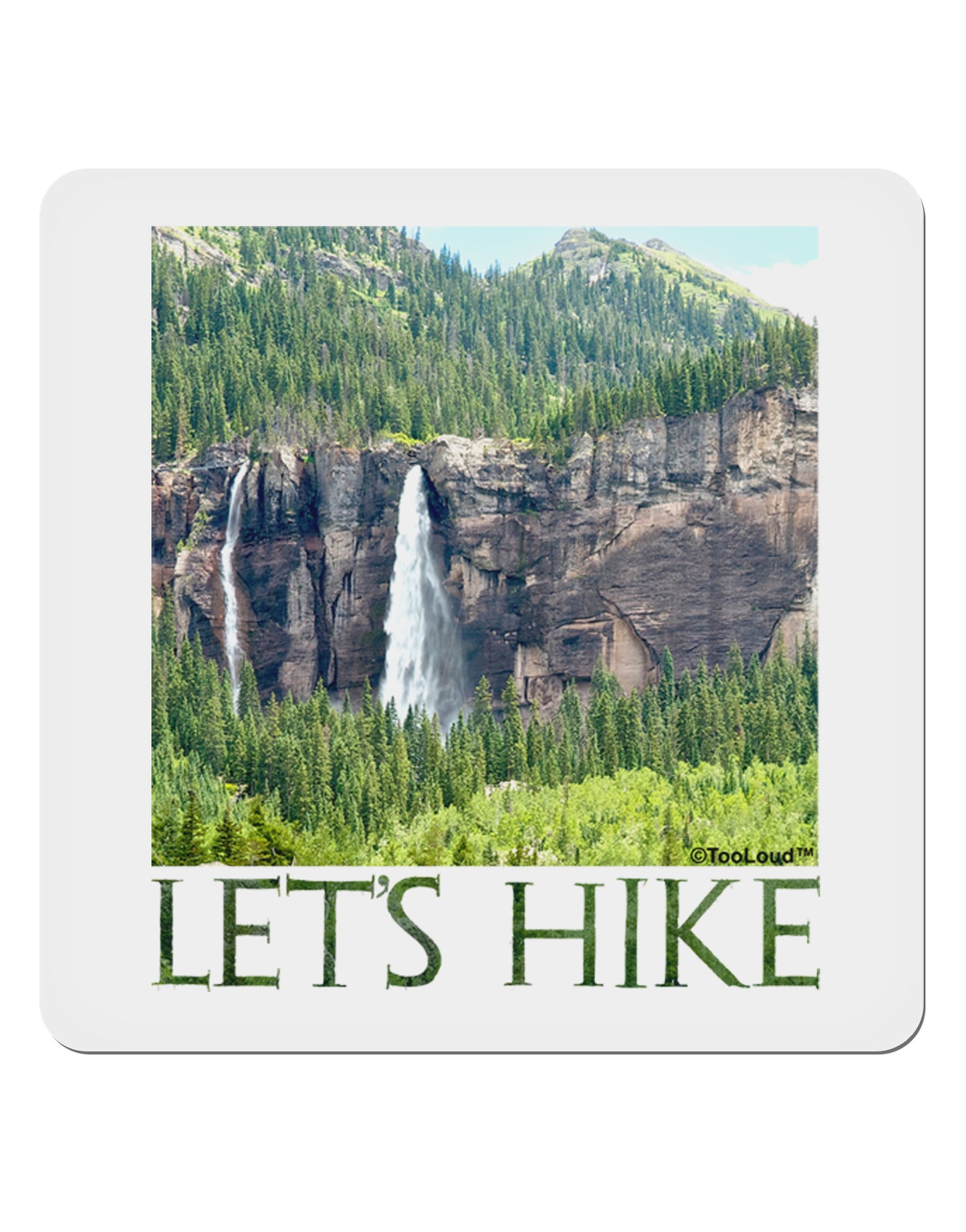 Beautiful Cliffs - Lets Hike 4x4" Square Sticker 4 Pieces-Stickers-TooLoud-Davson Sales