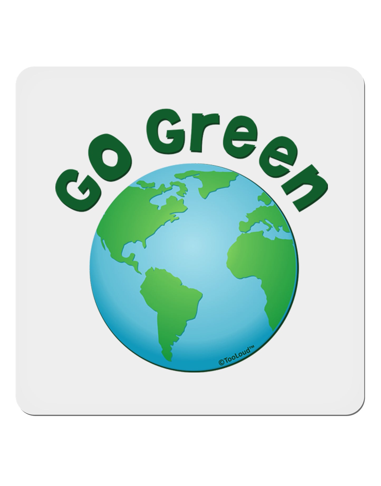 Go Green - Planet Earth 4x4" Square Sticker 4 Pieces-Stickers-TooLoud-White-Davson Sales