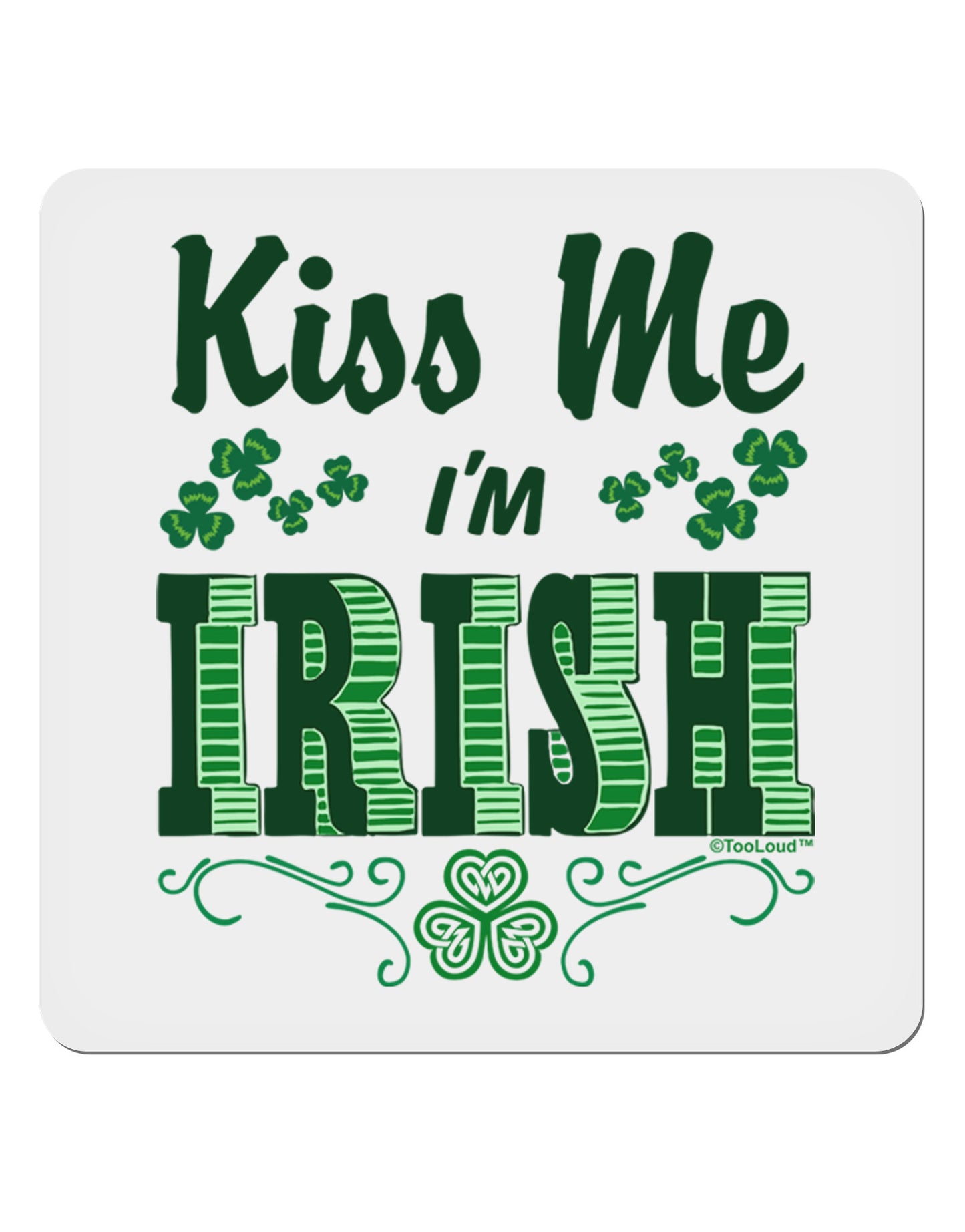 Kiss Me I'm Irish St Patricks Day 4x4" Square Sticker-Stickers-TooLoud-1-Davson Sales
