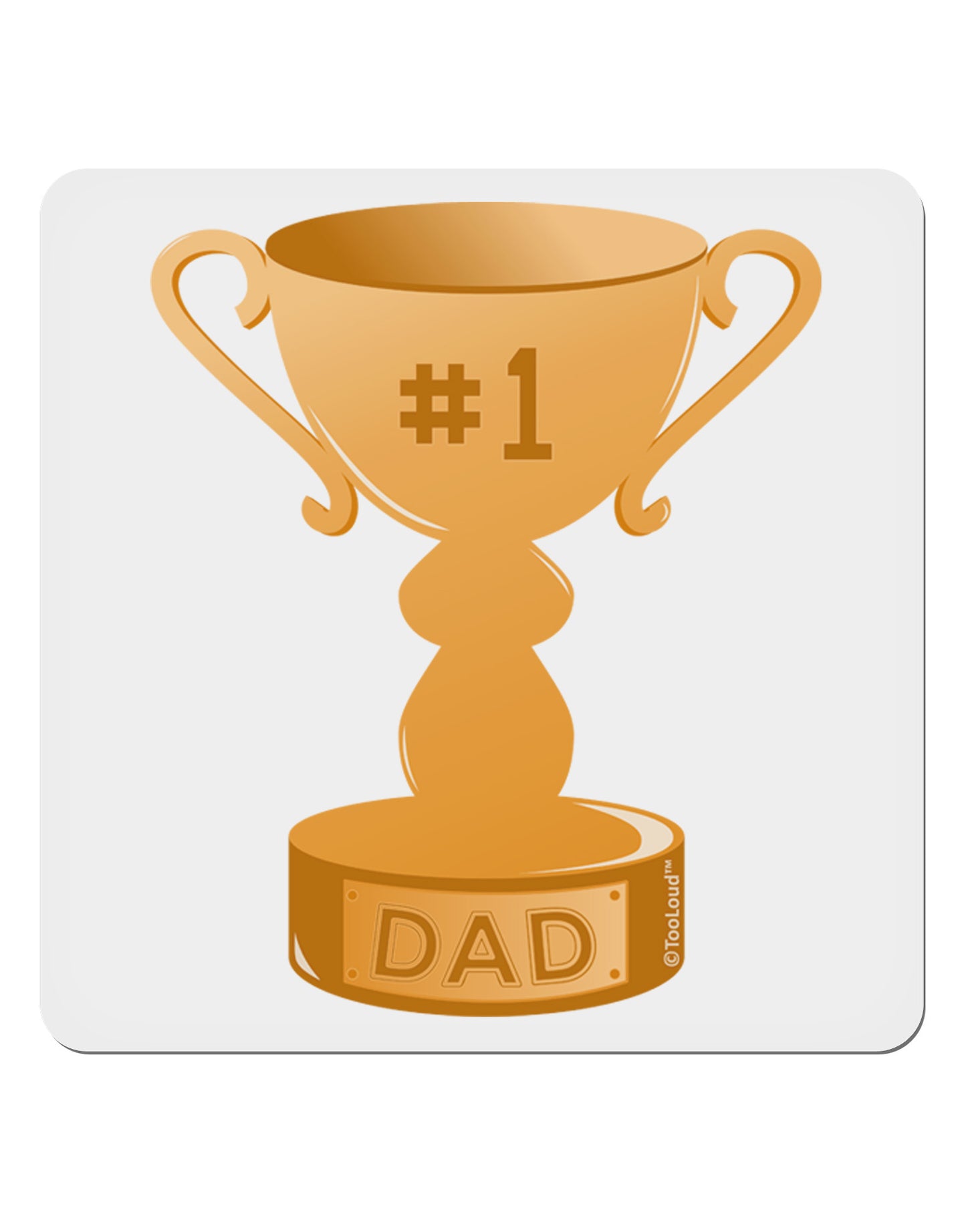 Number One Dad Trophy 4x4" Square Sticker 4 Pieces-Stickers-TooLoud-White-Davson Sales