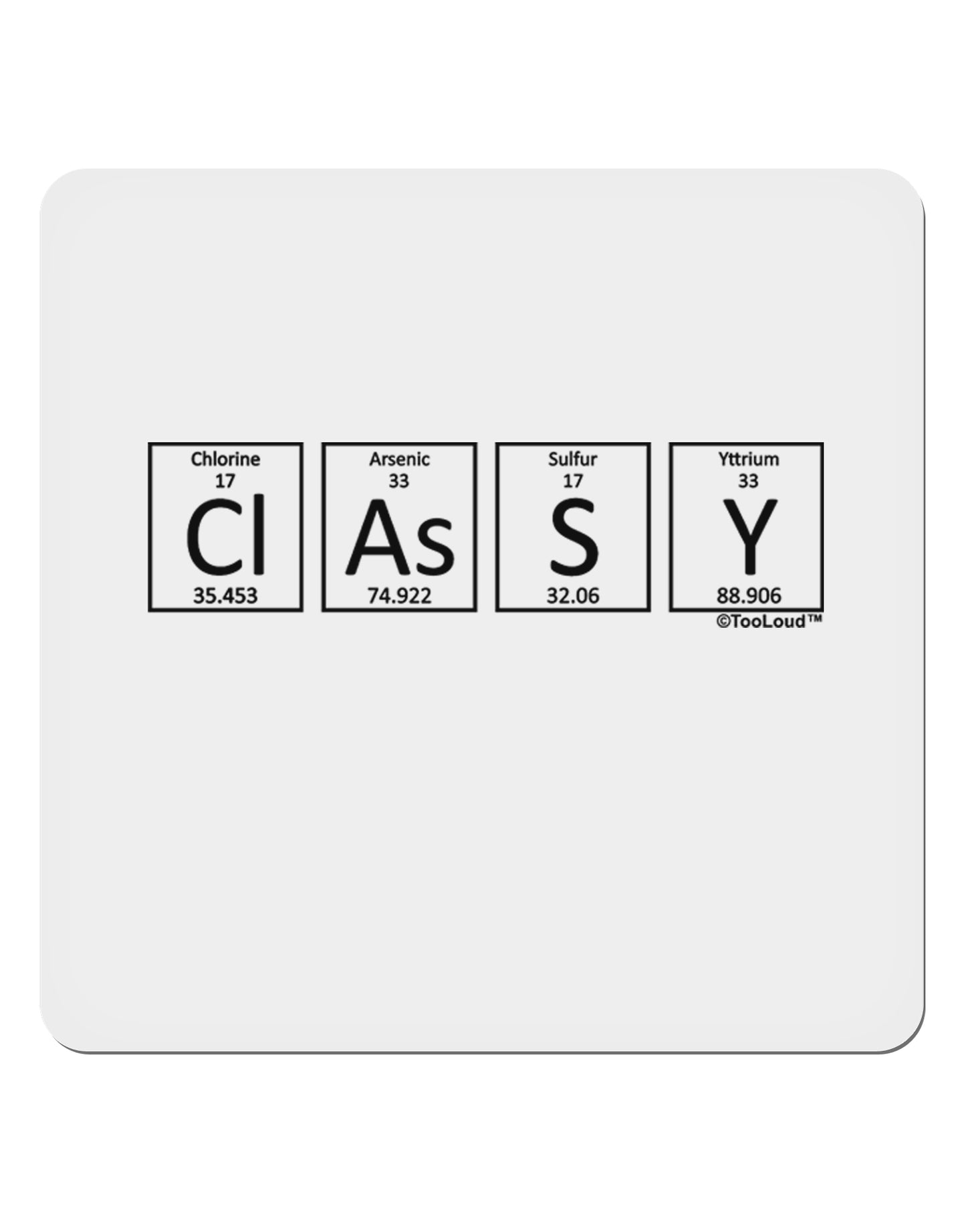 Classy - Periodic table of Elements 4x4" Square Sticker 4 Pieces-Stickers-TooLoud-White-Davson Sales