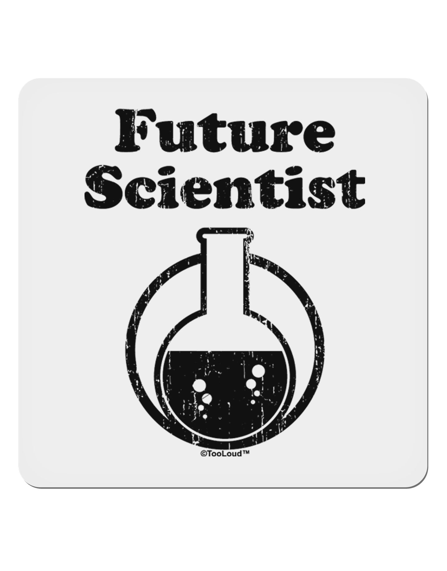 Future Scientist Distressed 4x4" Square Sticker 4 Pieces-Stickers-TooLoud-White-Davson Sales