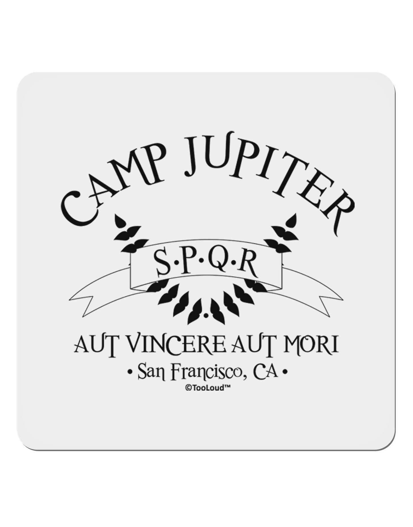 Camp Jupiter - SPQR Banner 4x4" Square Sticker 4 Pieces-Stickers-TooLoud-White-Davson Sales
