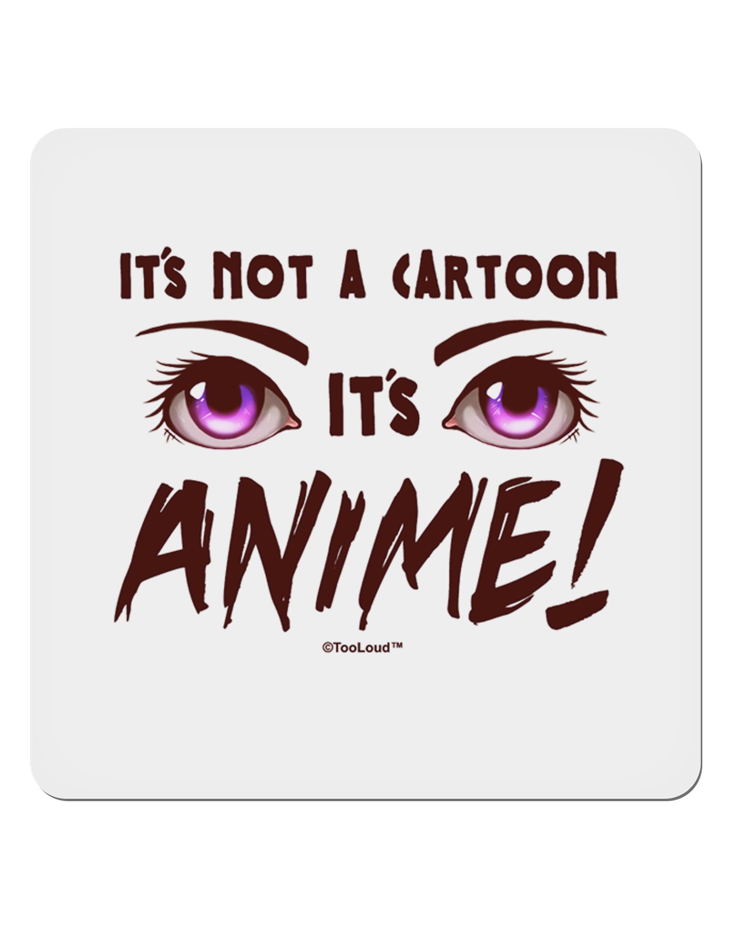 Not A Cartoon Eyes Magenta 4x4" Square Sticker-Stickers-TooLoud-1-Davson Sales
