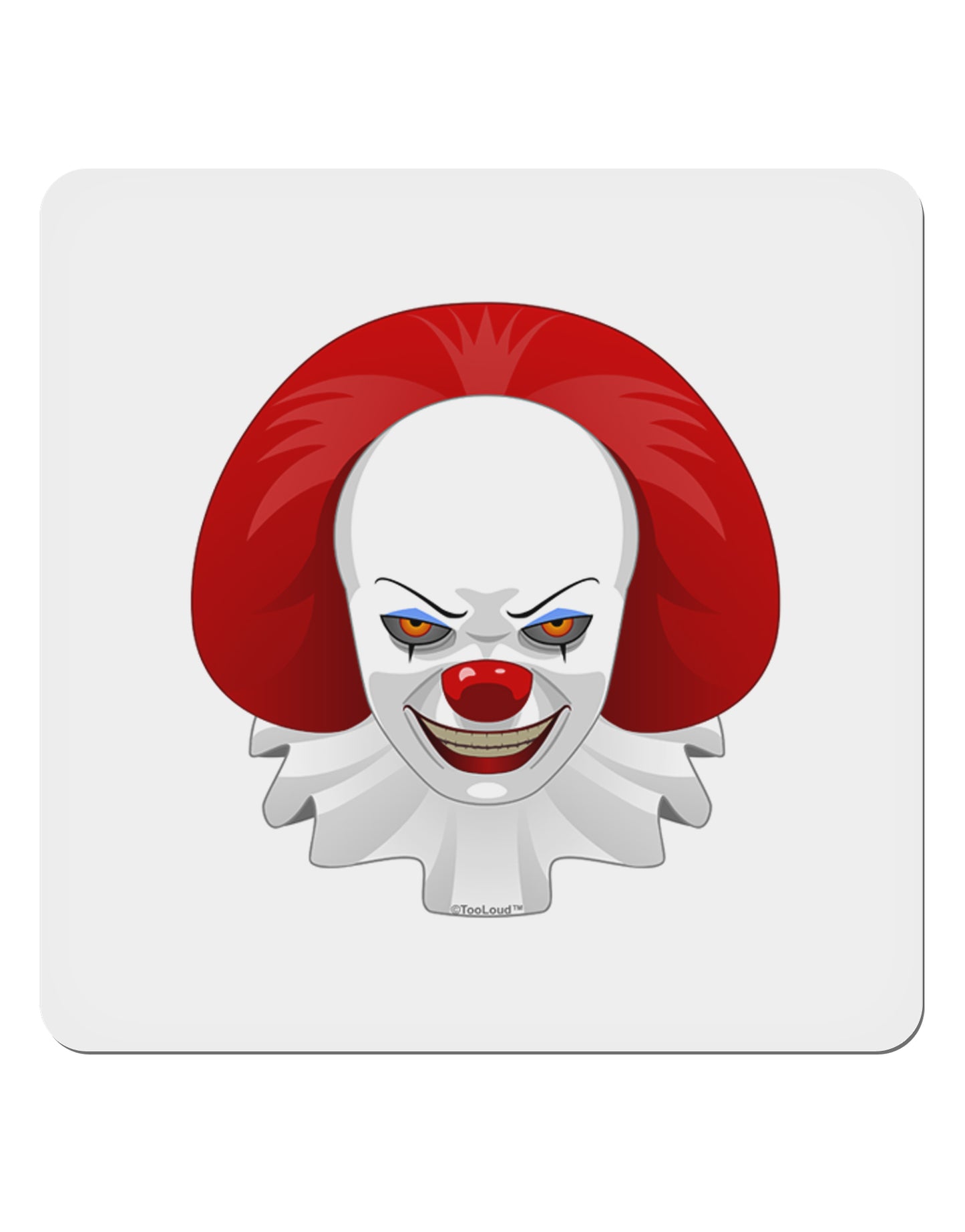 Scary Clown Face B - Halloween 4x4» Square Sticker 4 Pieces-Stickers-TooLoud-White-Davson Sales