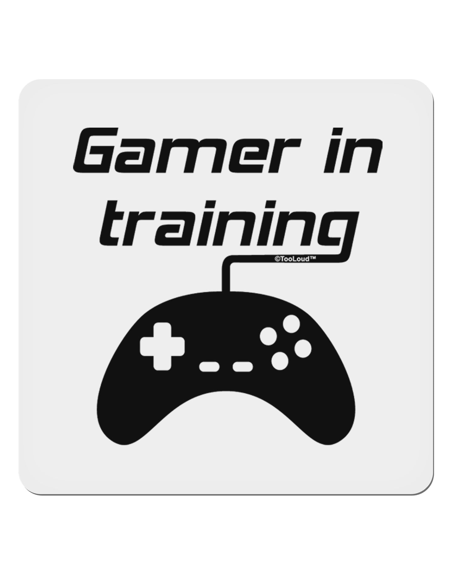 Gamer In Training BnW 4x4" Square Sticker-Stickers-TooLoud-1-Davson Sales