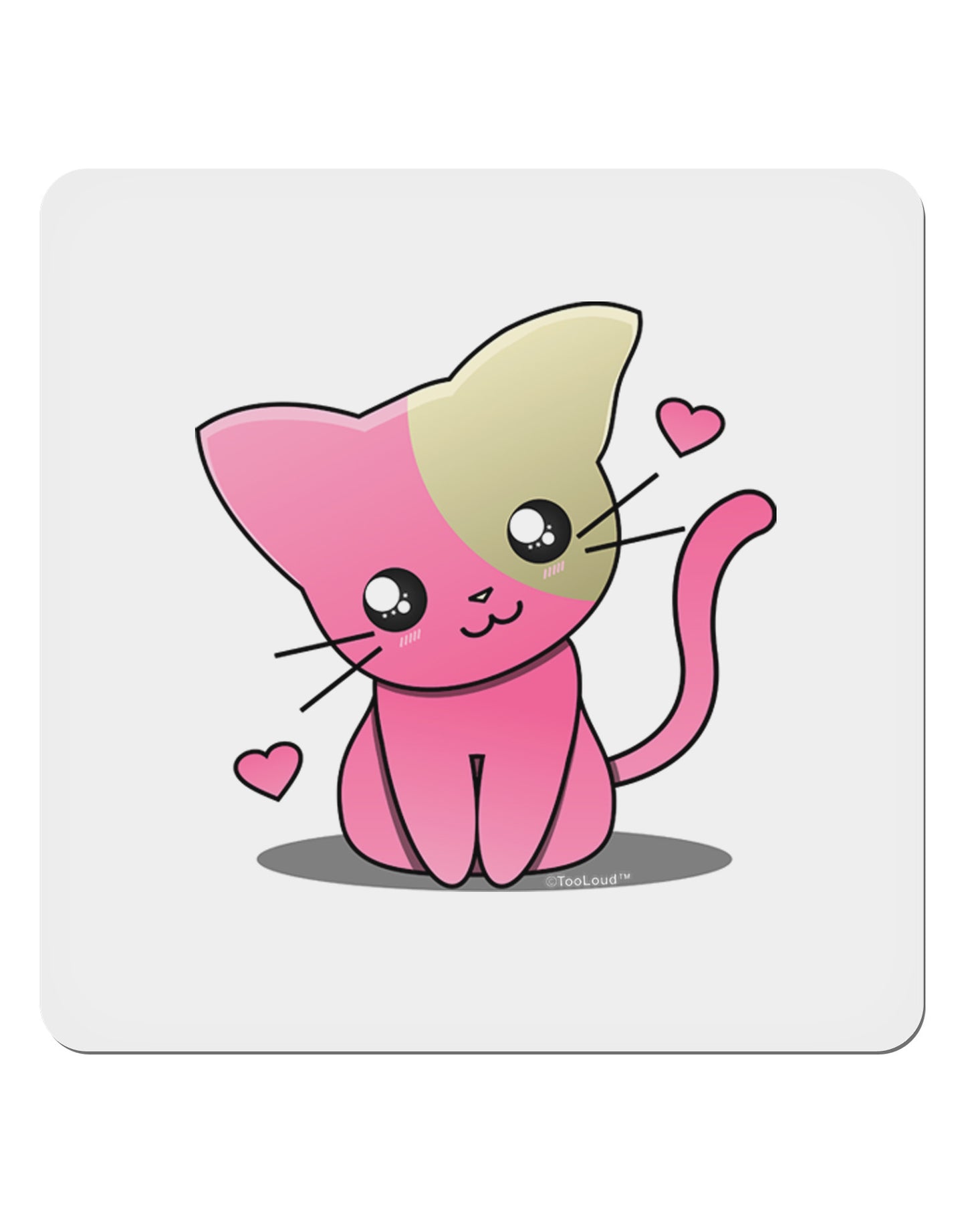 Kawaii Kitty 4x4" Square Sticker-Stickers-TooLoud-1-Davson Sales