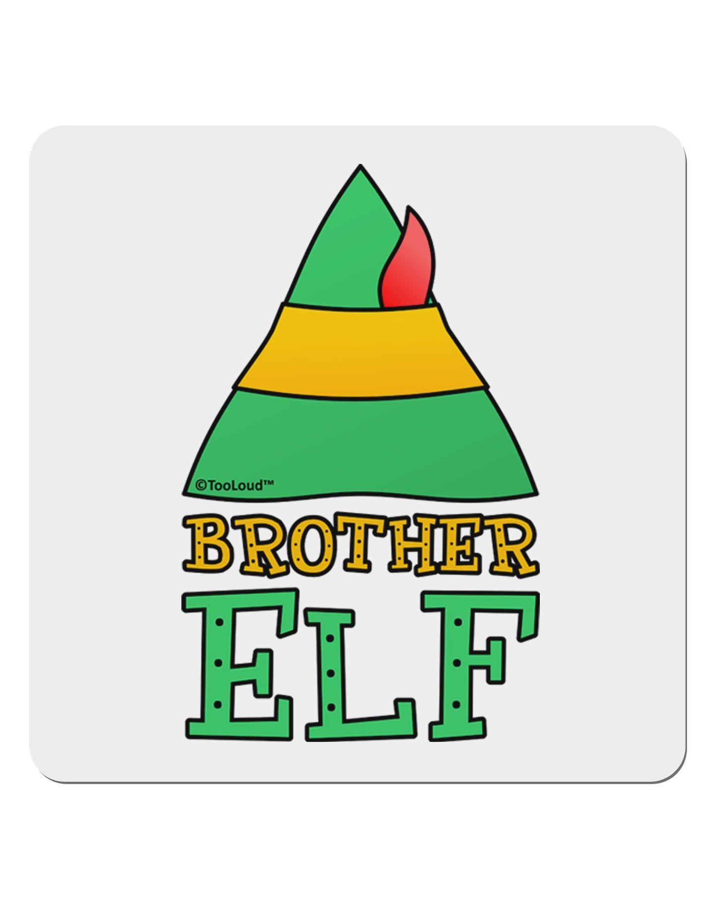 Matching Christmas Design - Elf Family - Brother Elf 4x4" Square Sticker 4 Pieces-Stickers-TooLoud-White-Davson Sales