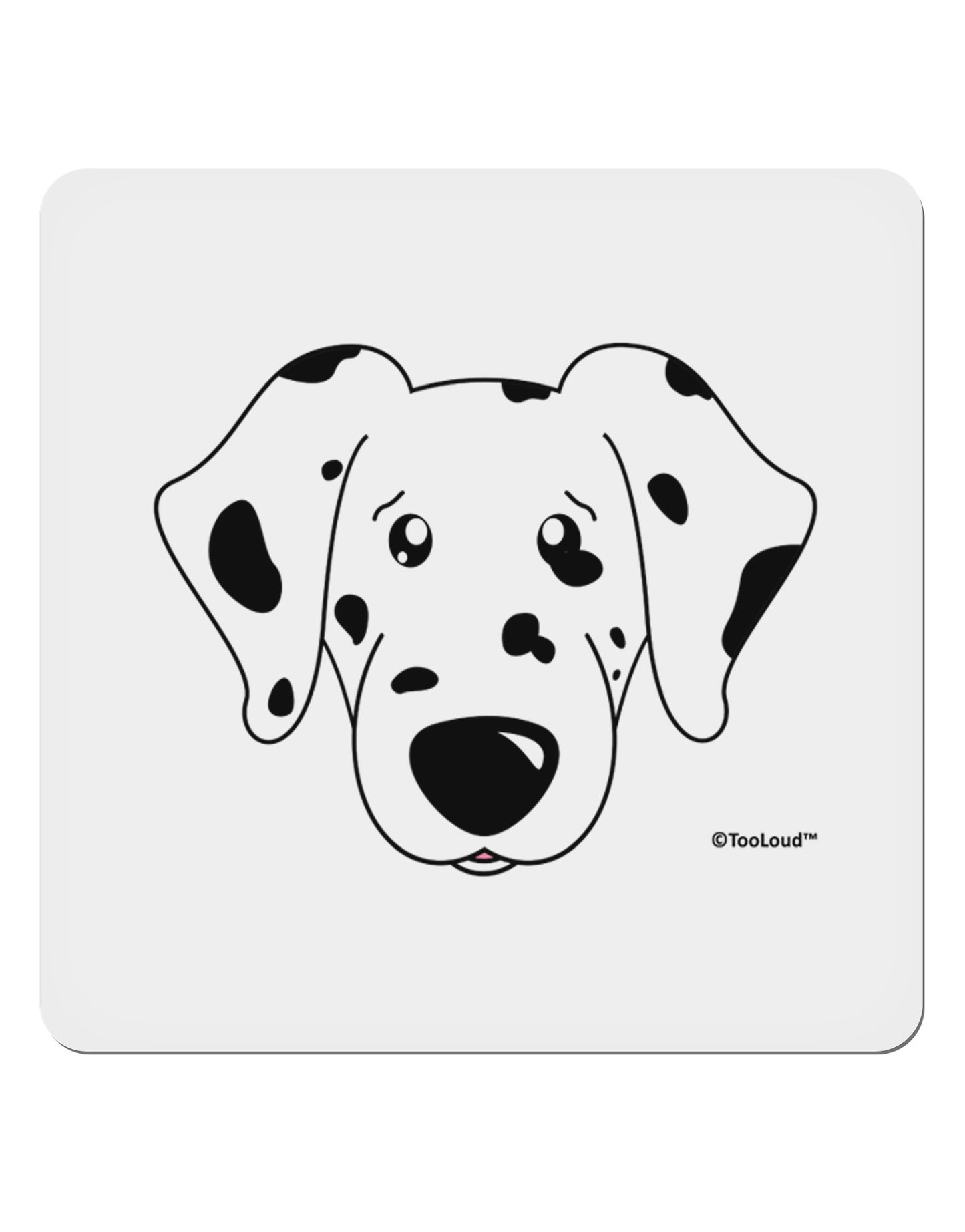 Cute Dalmatian Dog 4x4" Square Sticker 4 Pieces-Stickers-TooLoud-White-Davson Sales