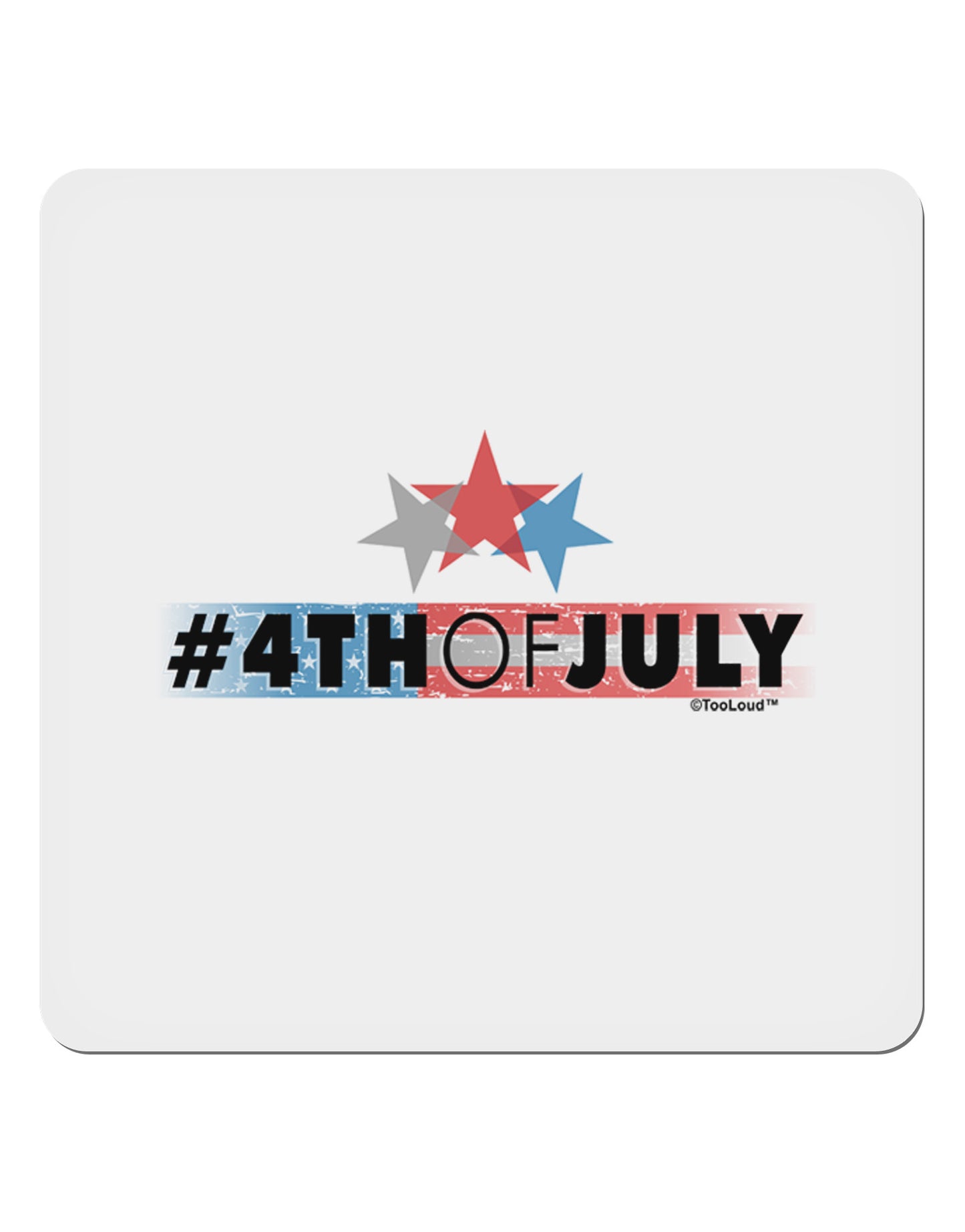 Hashtag 4th Of July 4x4" Square Sticker-Stickers-TooLoud-1-Davson Sales