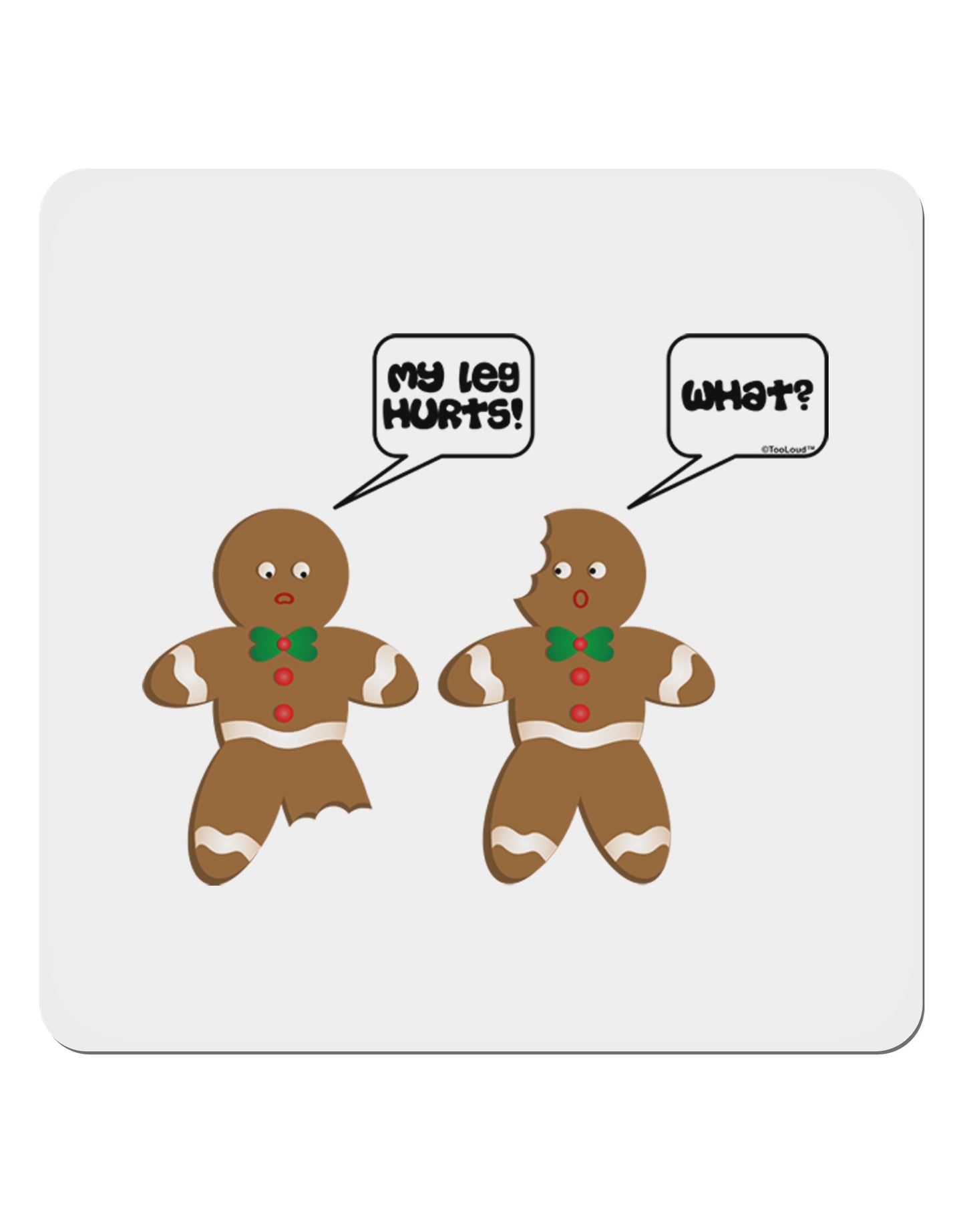 Funny Gingerbread Conversation Christmas 4x4" Square Sticker 4 Pieces-Stickers-TooLoud-White-Davson Sales