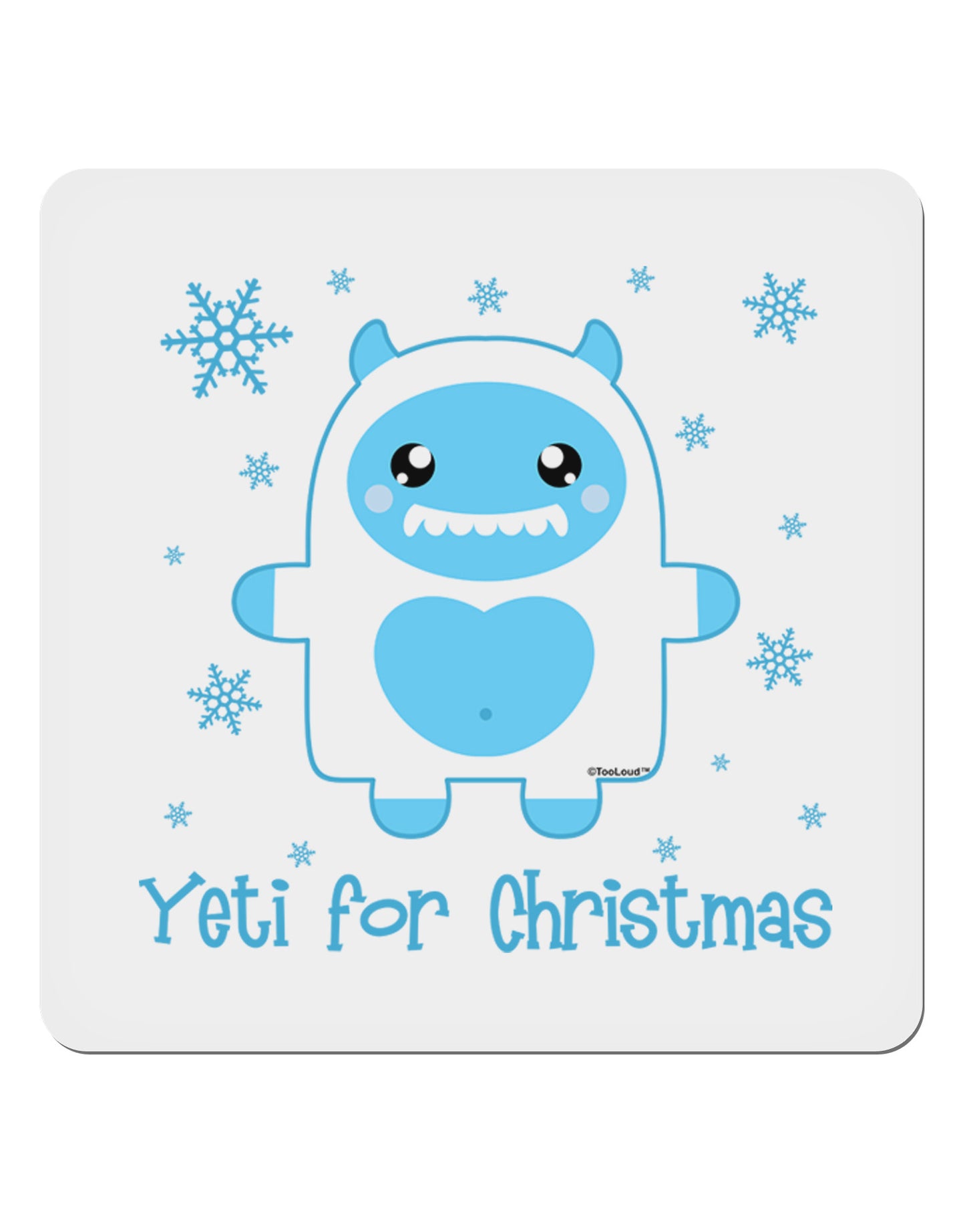 Yeti (Ready) for Christmas - Abominable Snowman 4x4" Square Sticker 4 Pieces-Stickers-TooLoud-White-Davson Sales