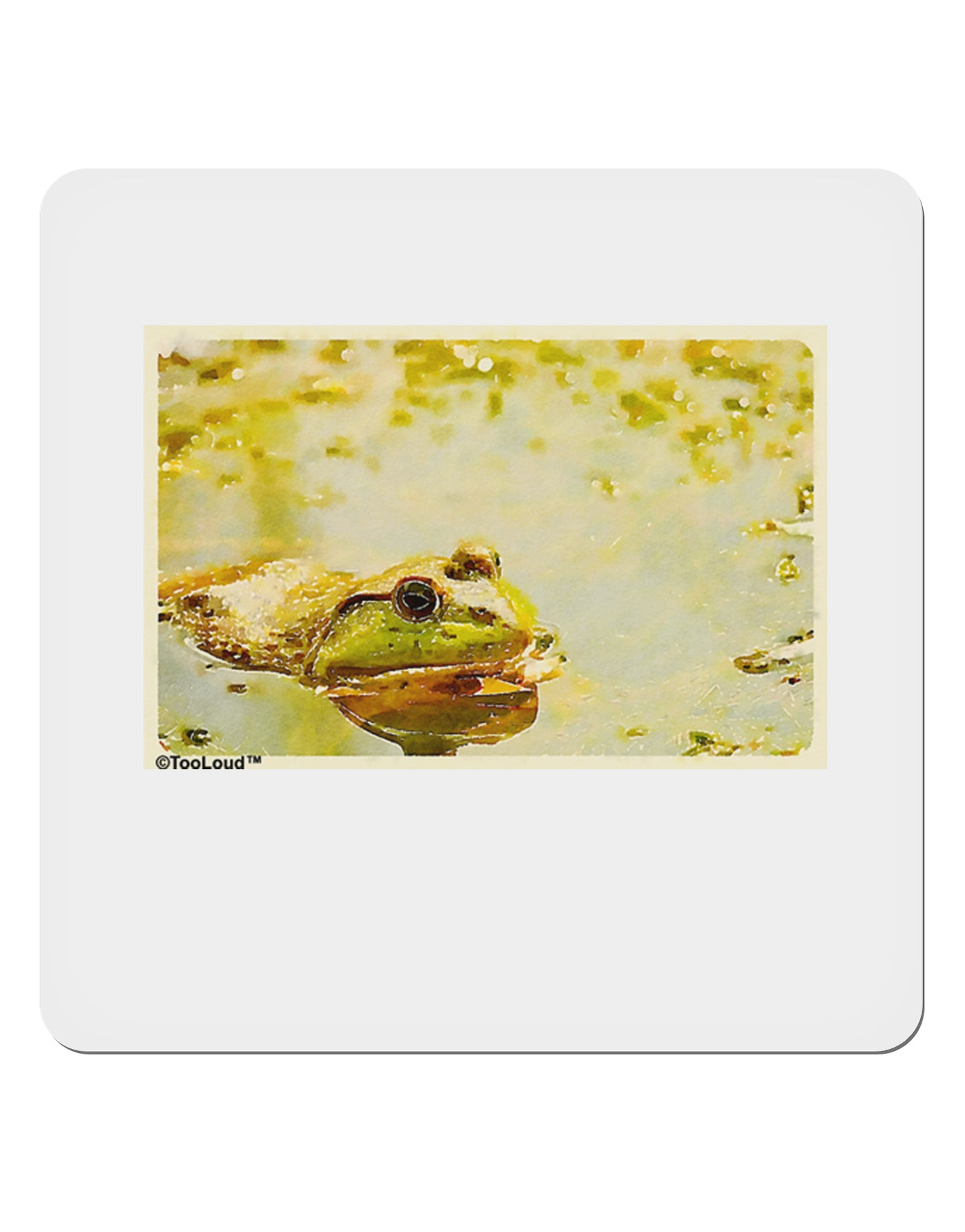 Bullfrog In Watercolor 4x4" Square Sticker-Stickers-TooLoud-1-Davson Sales