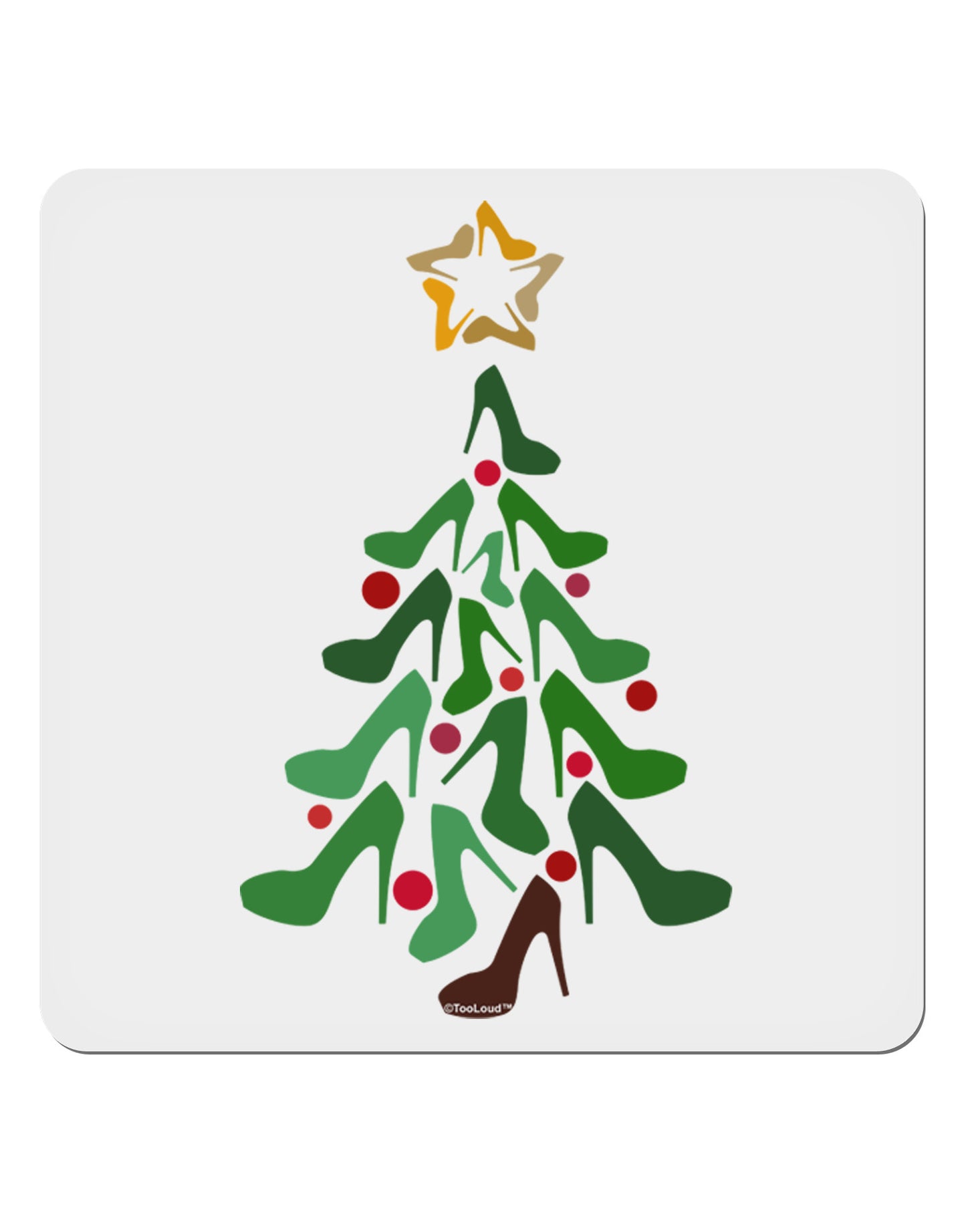 High Heels Shoes Christmas Tree 4x4" Square Sticker 4 Pieces-Stickers-TooLoud-White-Davson Sales