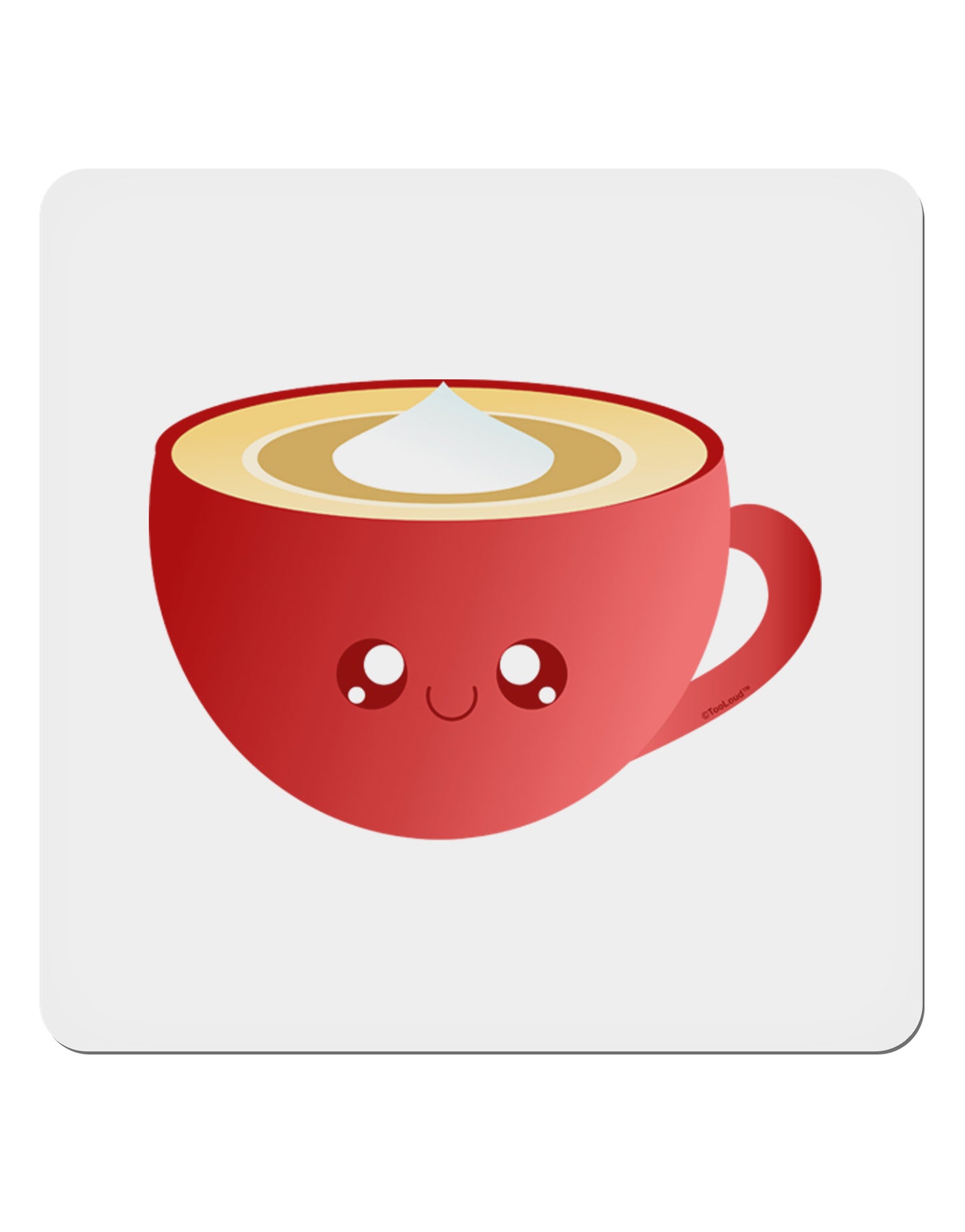 Cute Christmas Drink Eggnog 4x4" Square Sticker 4 Pieces-Stickers-TooLoud-White-Davson Sales