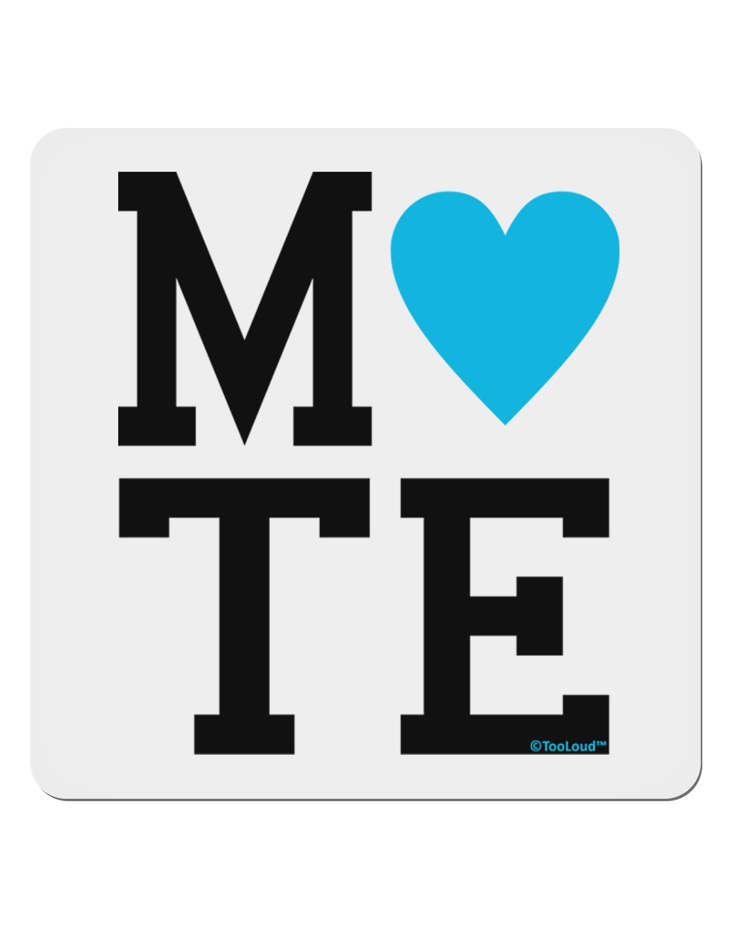 Matching Soulmate Design - Mate - Blue 4x4" Square Sticker 4 Pieces-Stickers-TooLoud-White-Davson Sales