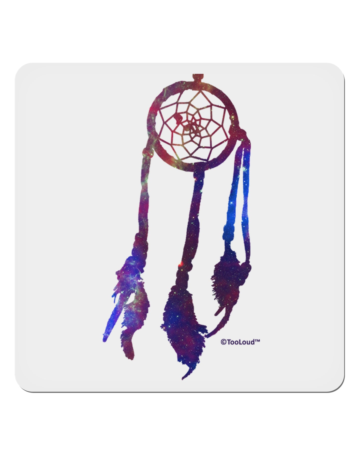 Graphic Feather Design - Galaxy Dreamcatcher 4x4" Square Sticker 4 Pieces-Stickers-TooLoud-White-Davson Sales