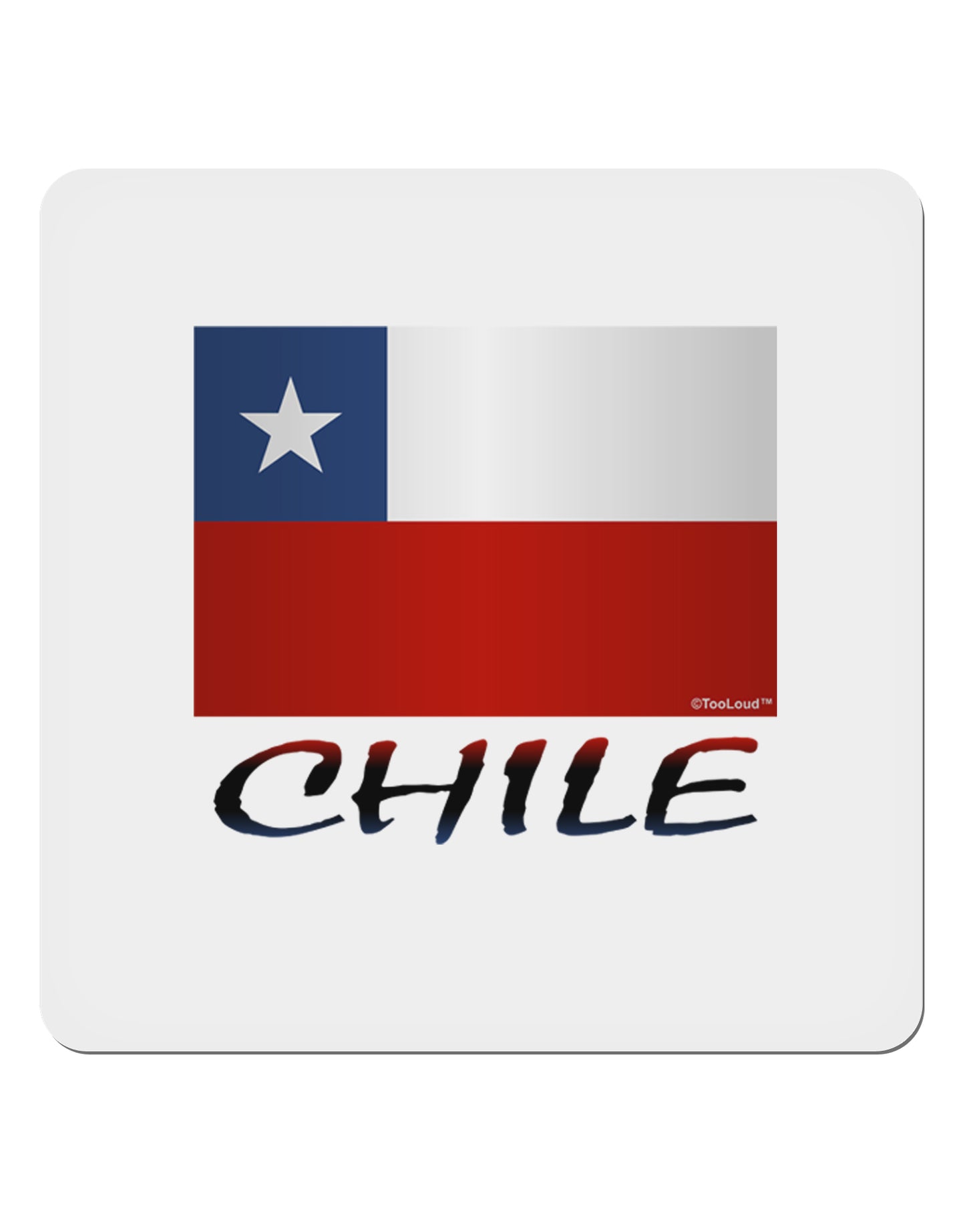 Chile Flag 4x4" Square Sticker-Stickers-TooLoud-1-Davson Sales