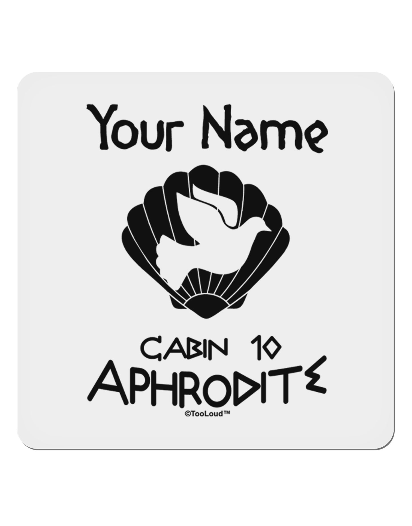 Personalized Cabin 10 Aphrodite 4x4" Square Sticker 4 Pieces-Stickers-TooLoud-White-Davson Sales