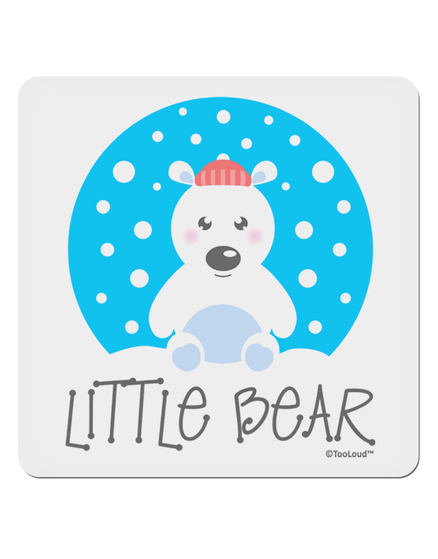 Matching Polar Bear Family - Little Bear 4x4" Square Sticker 4 Pieces-Stickers-TooLoud-White-Davson Sales