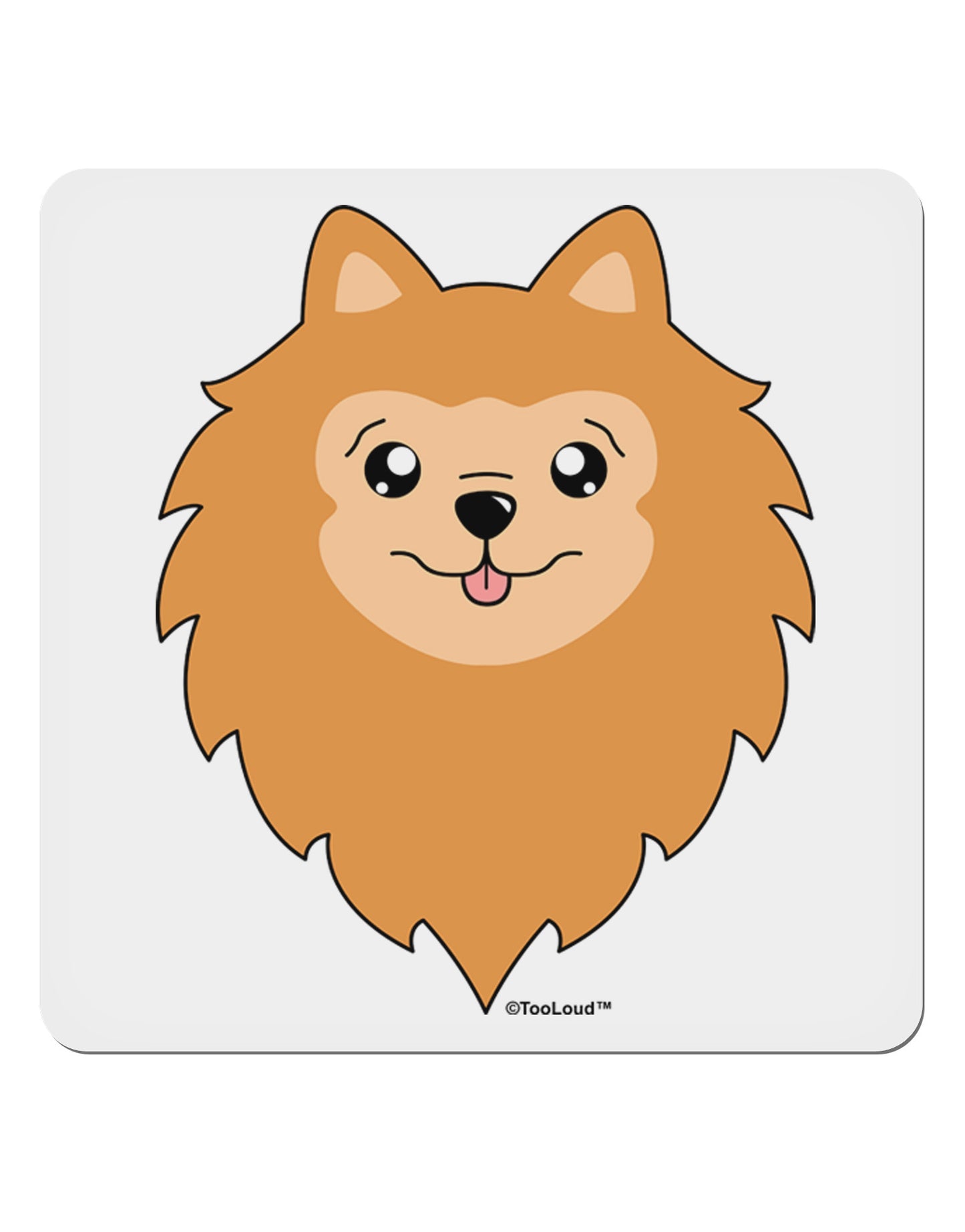 Cute Pomeranian Dog 4x4" Square Sticker 4 Pieces-Stickers-TooLoud-White-Davson Sales