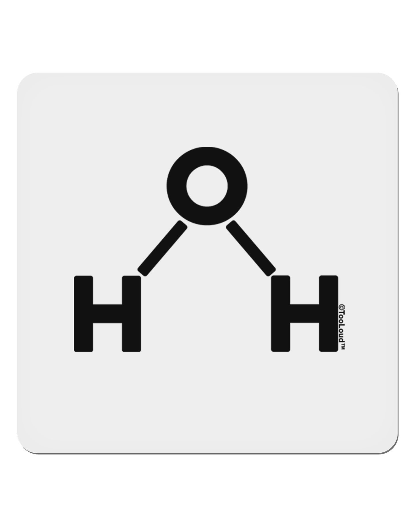 Water Molecule Text 4x4" Square Sticker 4 Pieces-Stickers-TooLoud-White-Davson Sales
