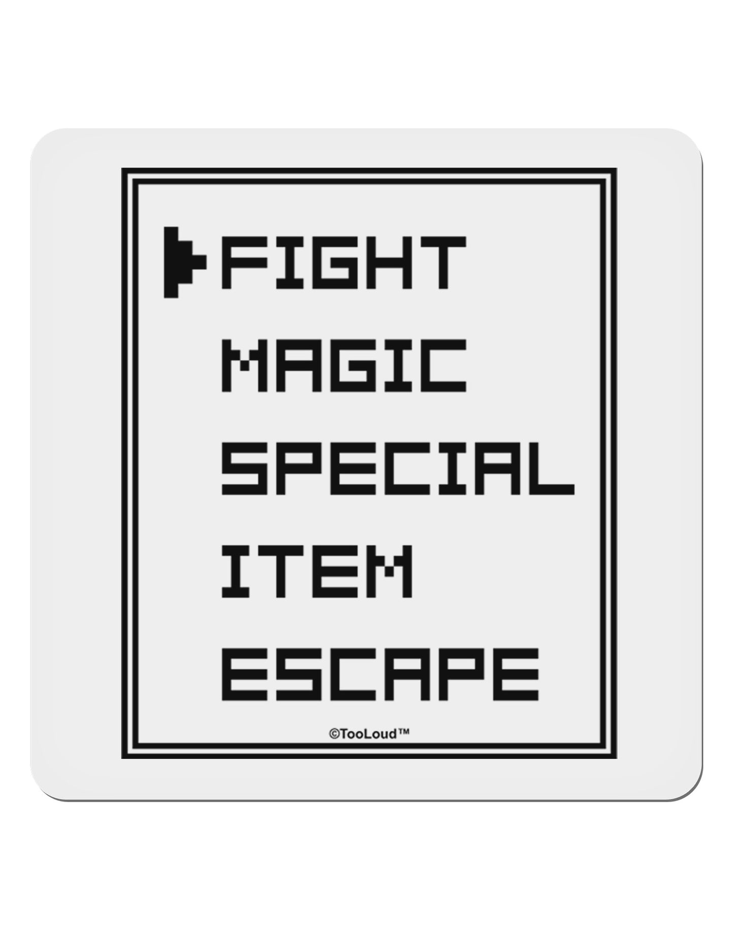 RPG Command Selection List 4x4" Square Sticker 4 Pieces-Stickers-TooLoud-White-Davson Sales